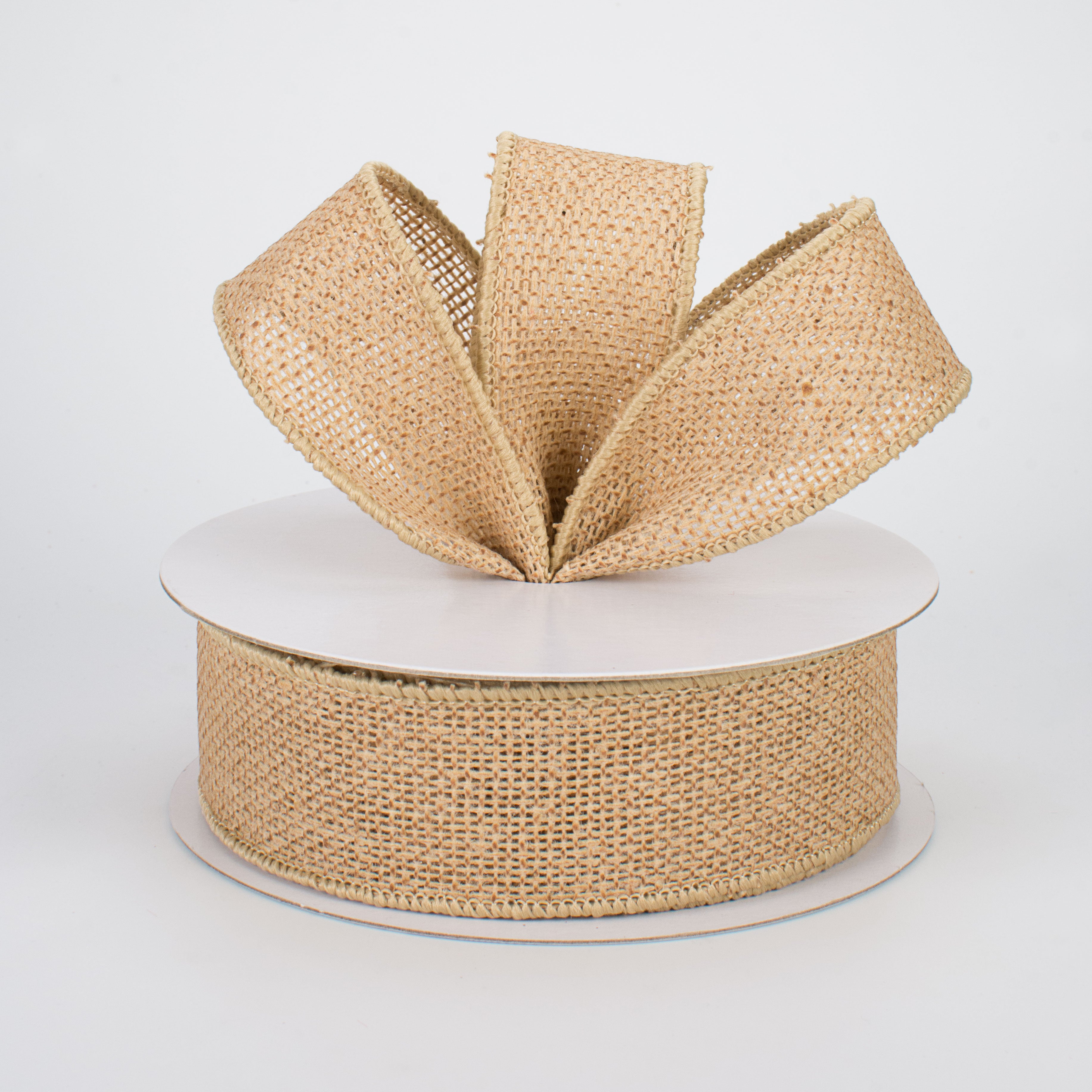 1.5" Faux Burlap Ribbon: Natural (10 Yards) Lifestyle Photo