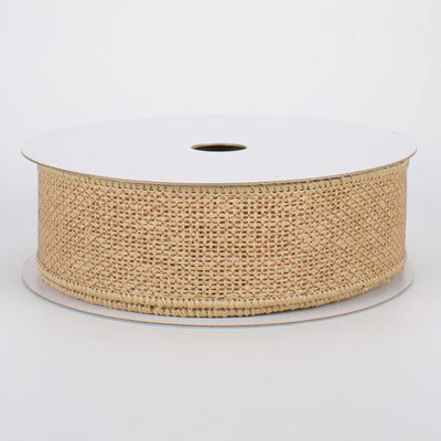 1.5" Faux Burlap Ribbon: Natural (10 Yards)