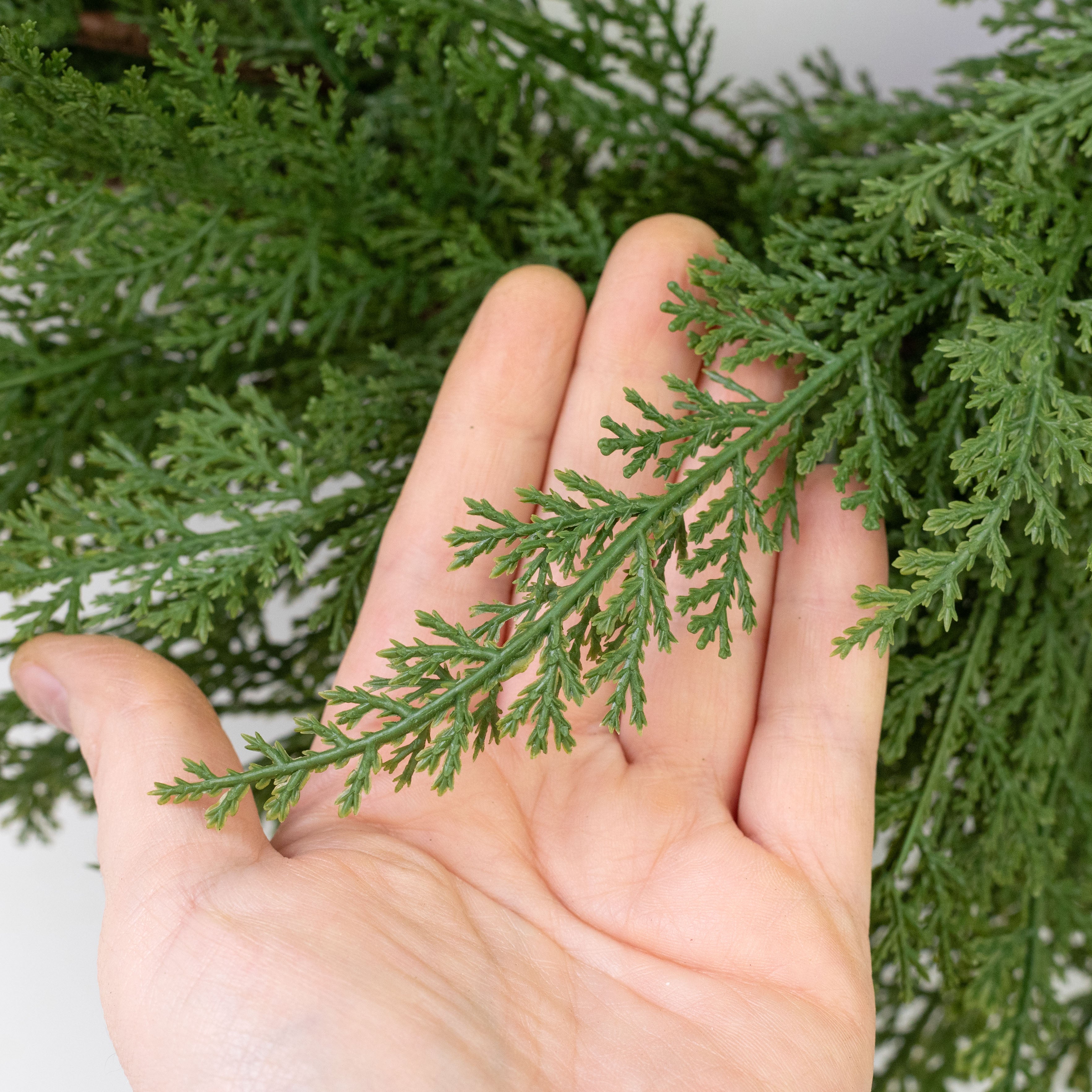 24" Faux Cedar Arborvitae Wreath detail photo 6