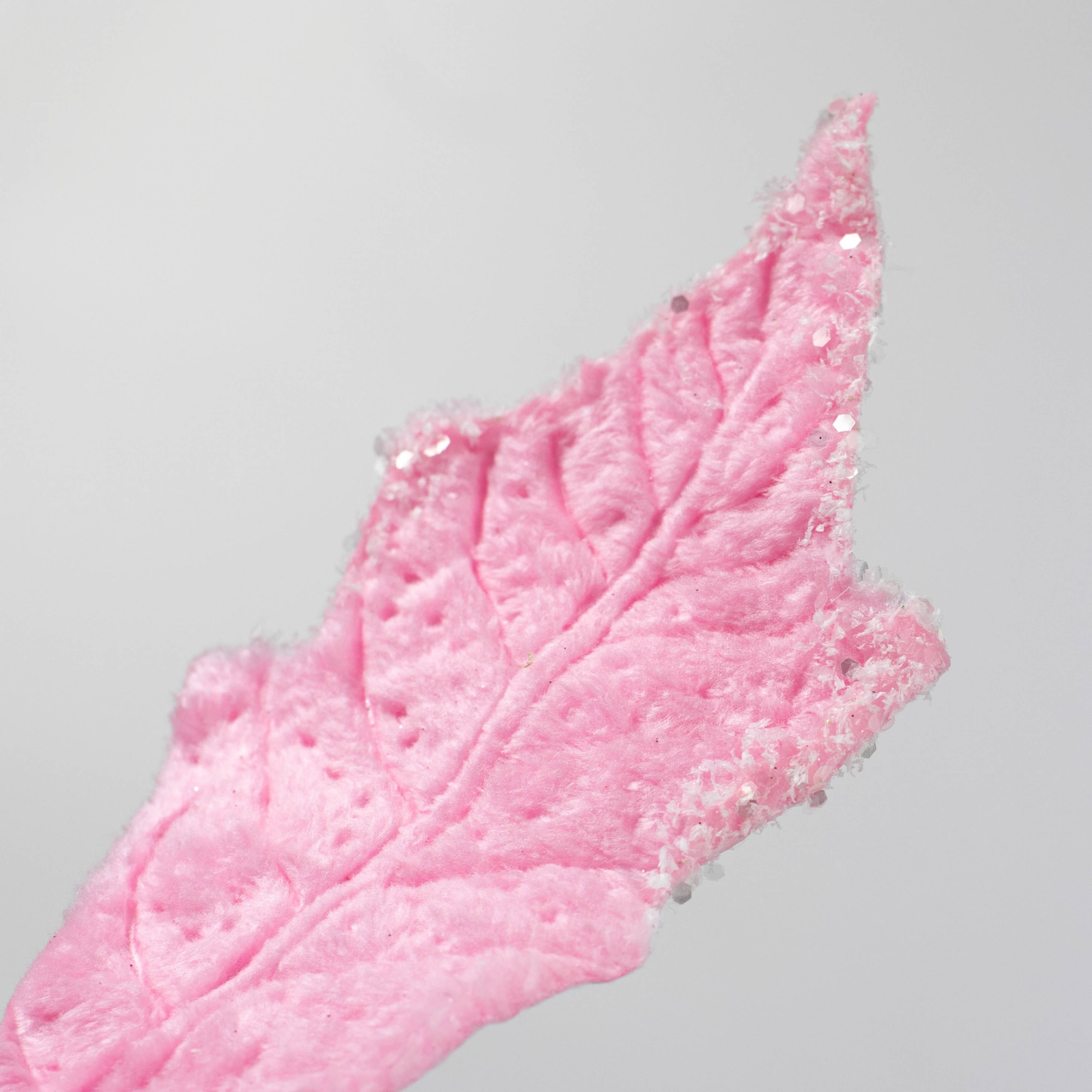 28" Faux Fur Holly Leaves & Balls Spray: Pink Lifestyle Photo