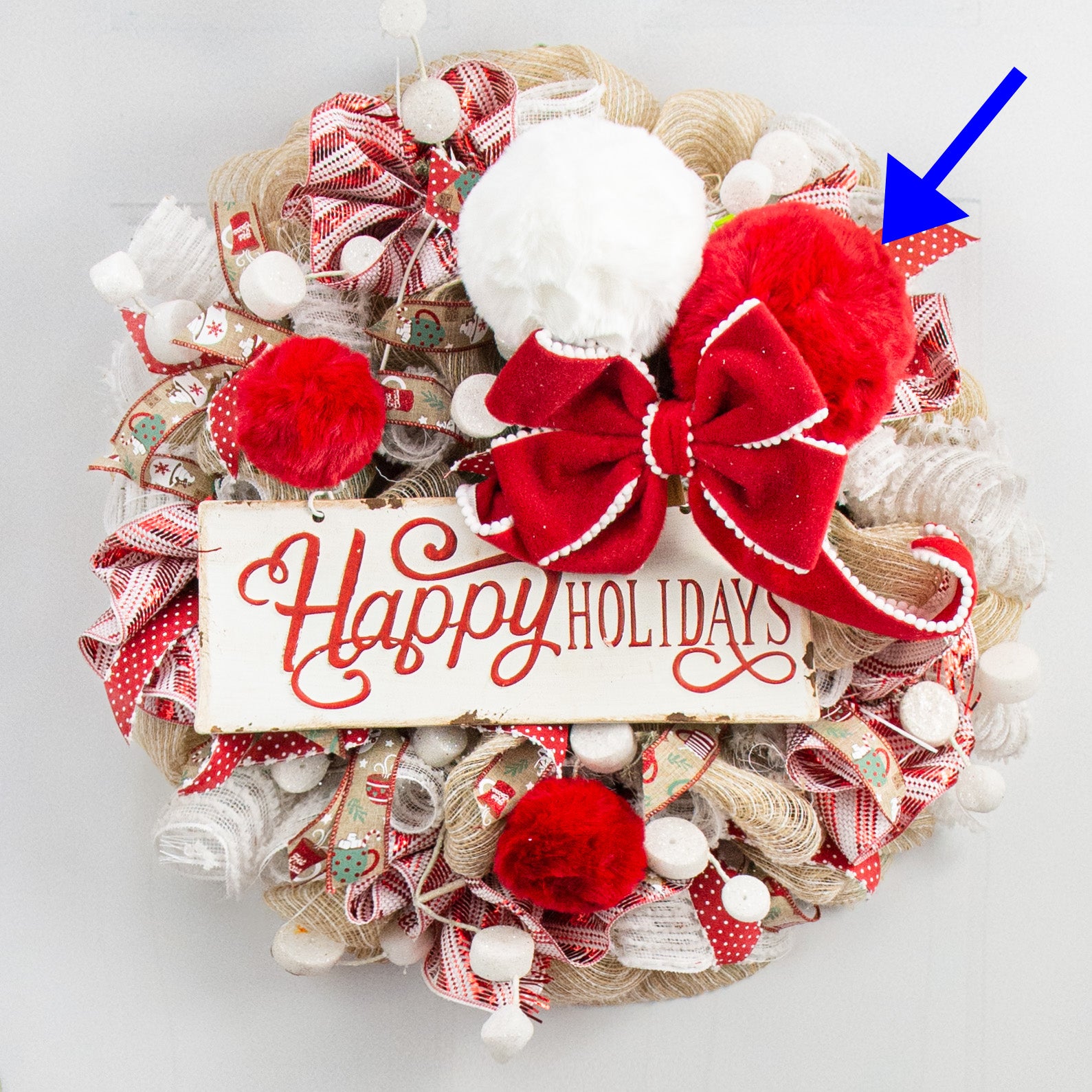 6" Faux Fur Ornament: Red Lifestyle Photo
