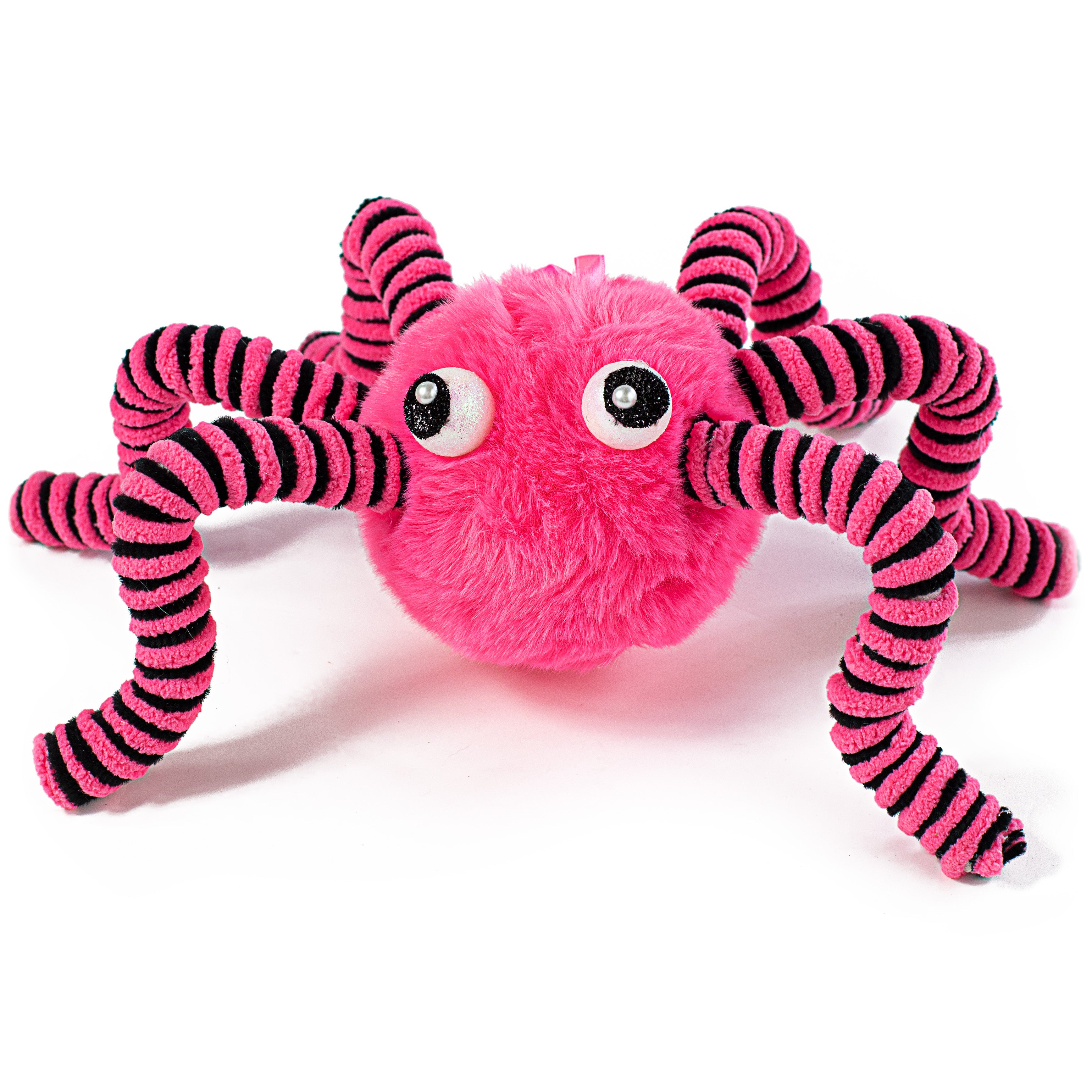 15" Faux Fur Spider Wreath Accent: Pink & Black Item Number: 56968PK