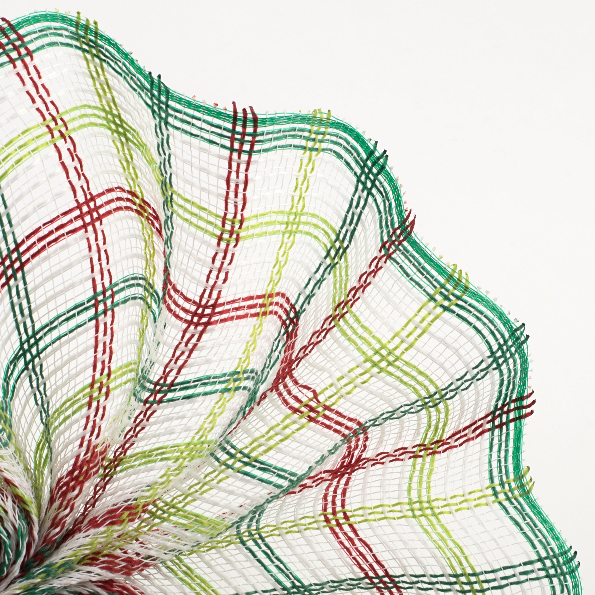 10" Faux Jute Check Mesh: White, Red, Emerald, Lime Lifestyle Photo