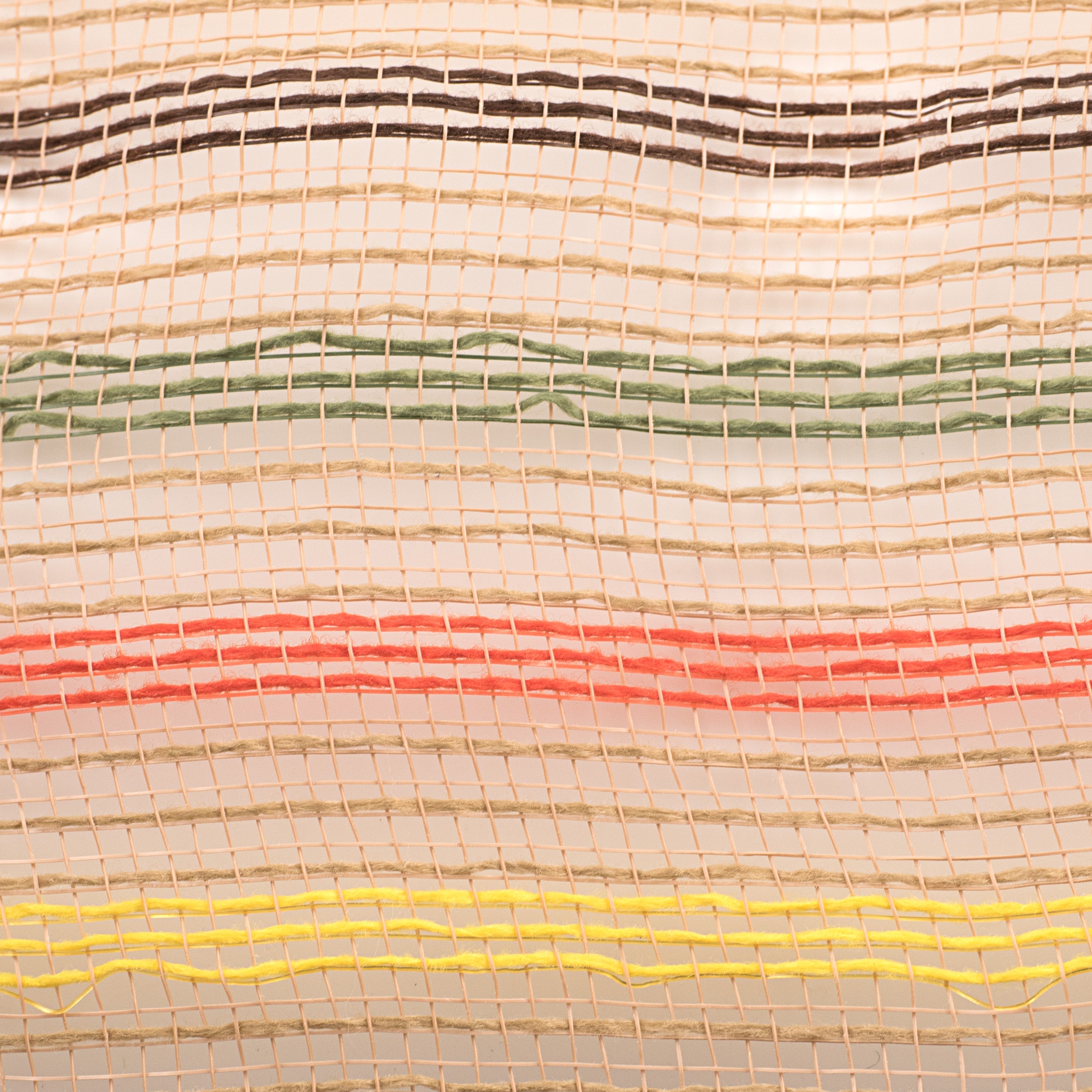 10" Faux Jute Stripe Mesh: Fall Colors detail photo 3