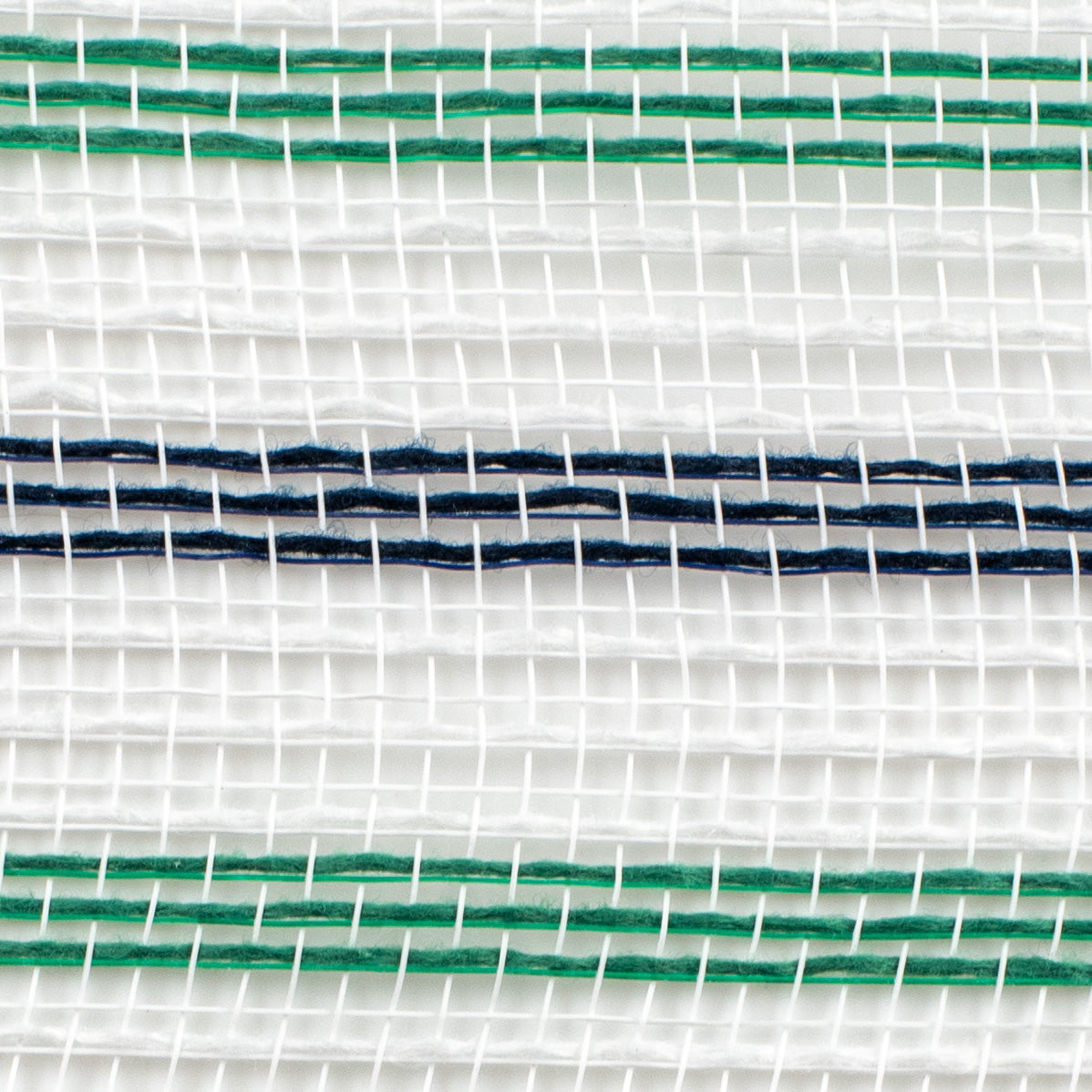 10" Faux Jute Stripe Mesh: White, Navy Blue, Emerald Green detail photo 3