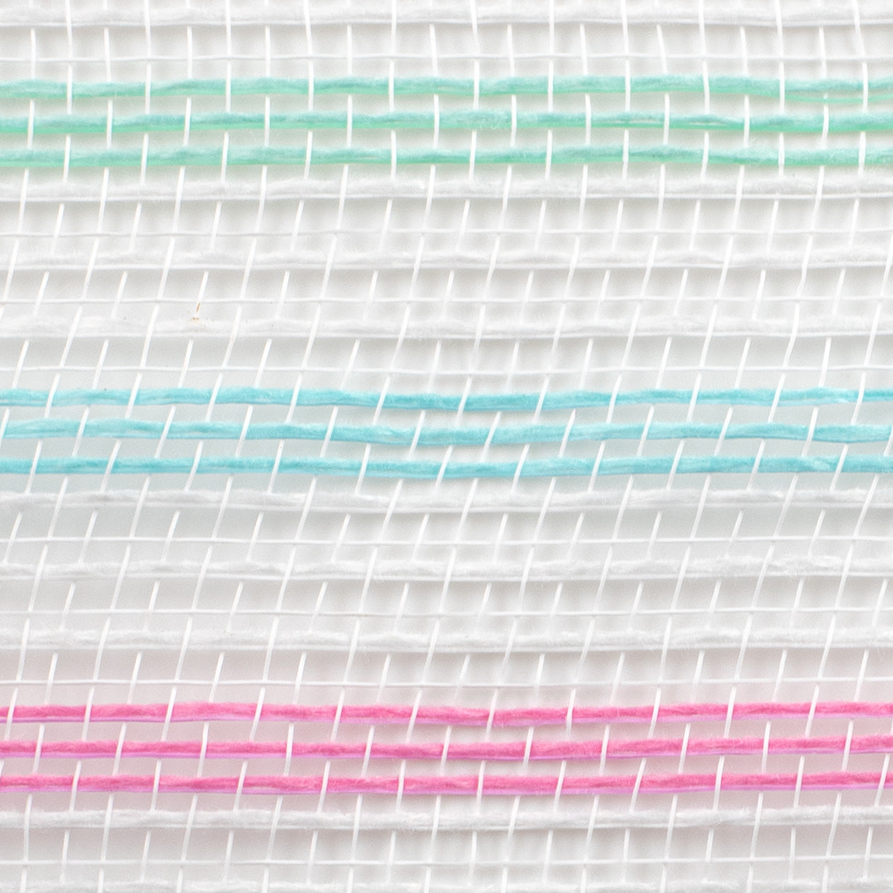 10" Faux Jute Stripe Mesh: White, Pink, Mint, Light Blue detail photo 3