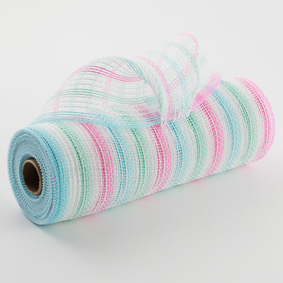 10" Faux Jute Stripe Mesh: White, Pink, Mint, Light Blue Item Number: RY8338AT