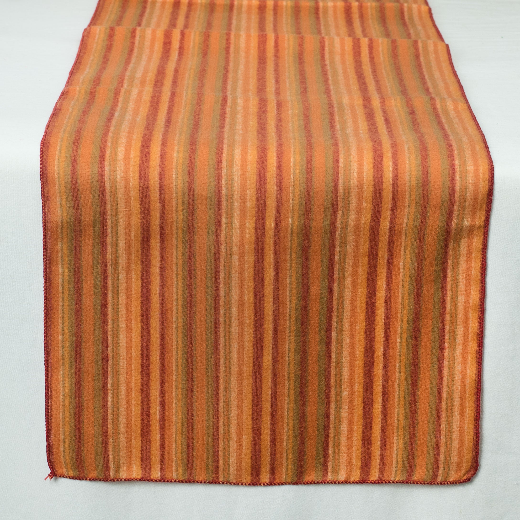 72" Faux Jute Table Runner: Orange & Red Stripe Item Number: TD17-R210