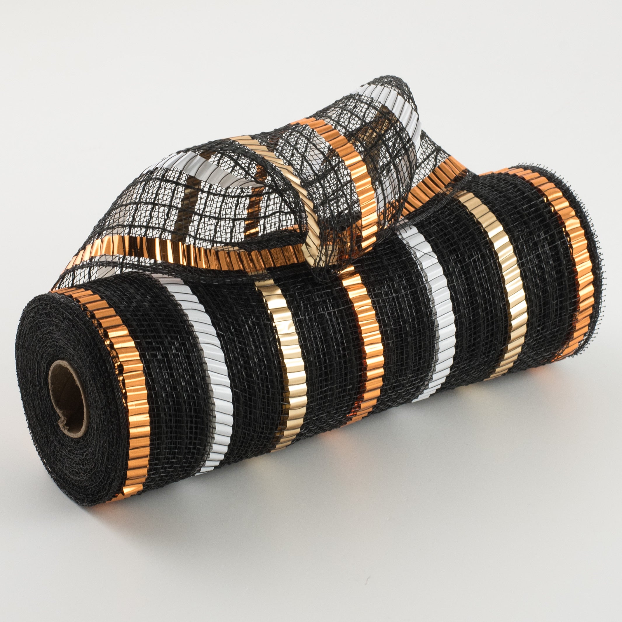 10" Faux Jute XL Wide Foil Mesh: Black, Orange, Gold, White Item Number: RY8036FC