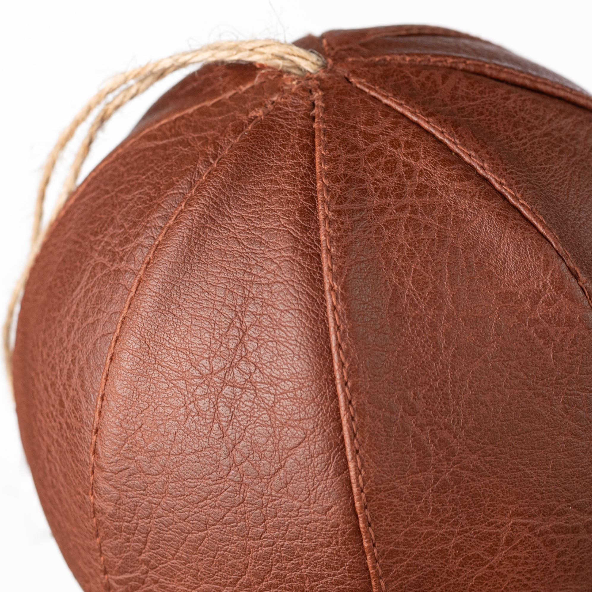 4.75" Faux Leather Ball Ornament detail photo 3