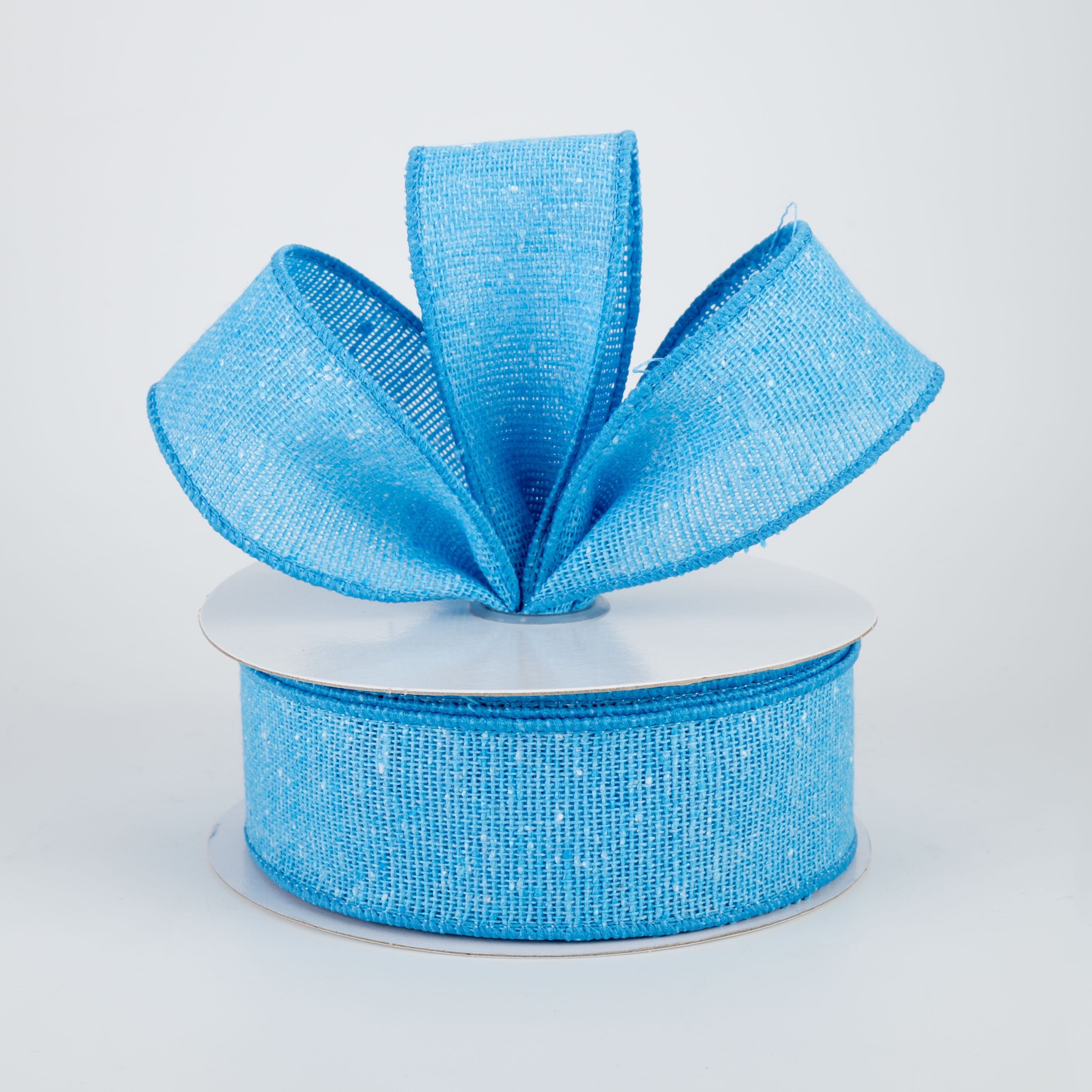 1.5" Faux Linen Slub Ribbon: Blue (10 Yards) Lifestyle Photo