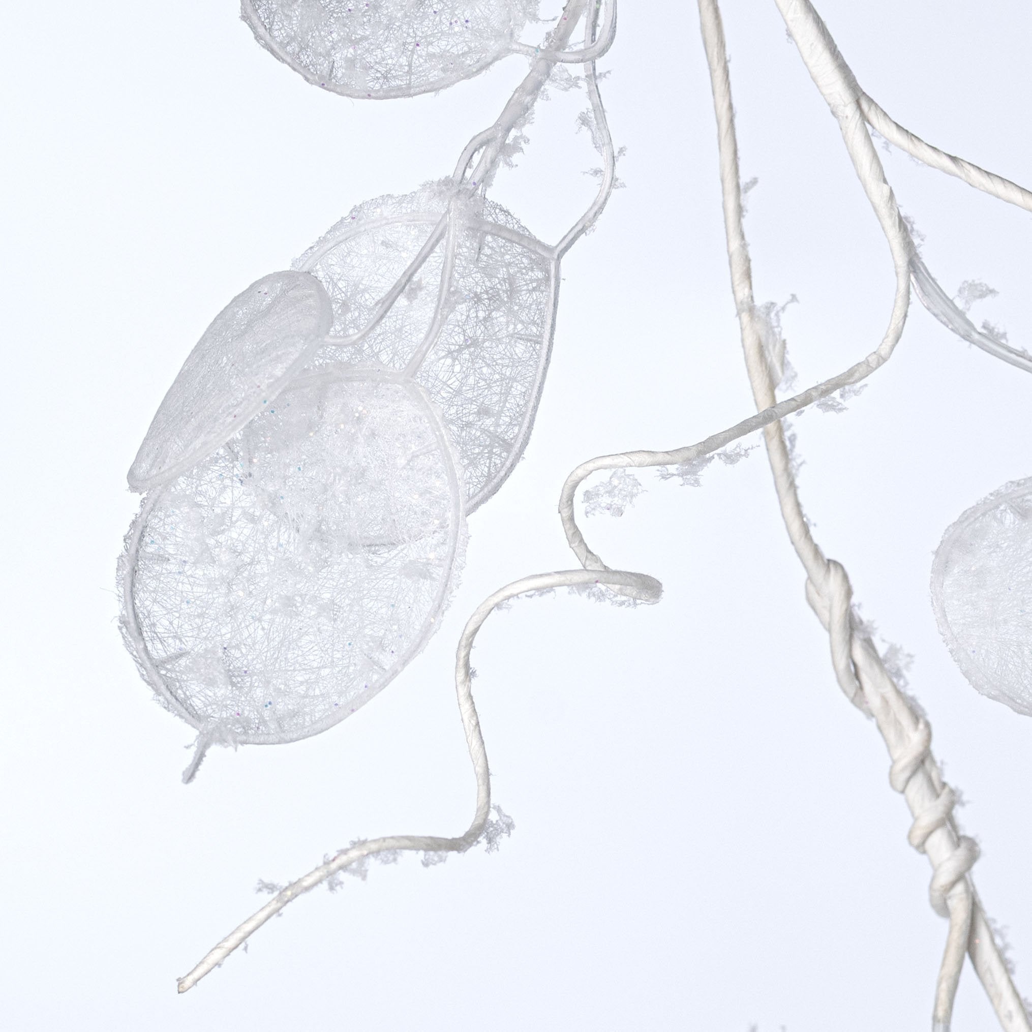 5' Faux Lunaria Silver Dollar Garland: White detail photo 3