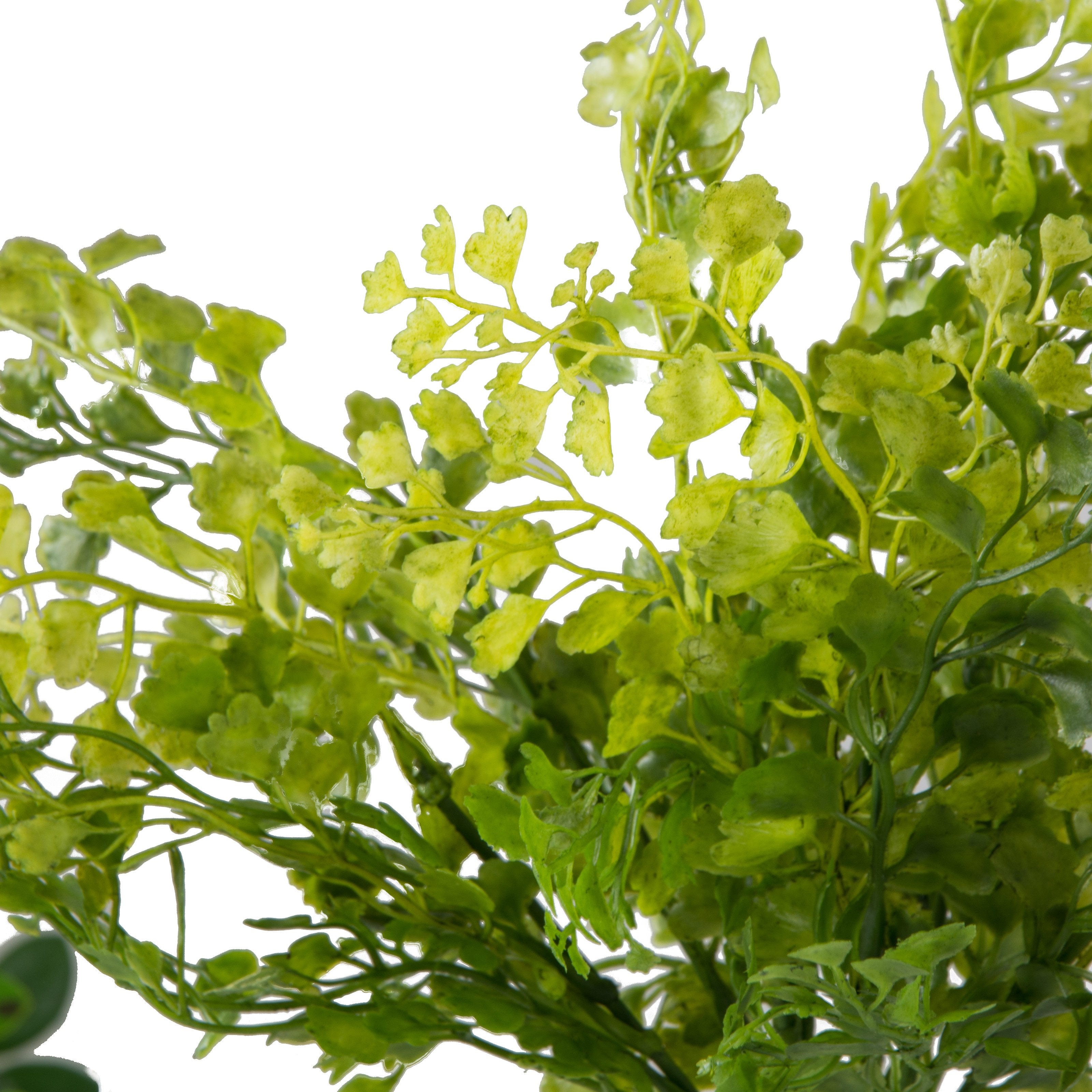 17" Faux Maidenhair Fern Bush: Bright Green detail photo 3
