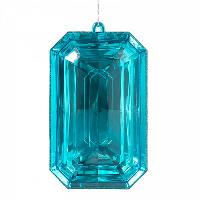 7.75" Tall Jewel Gem Ornament: Aqua Blue