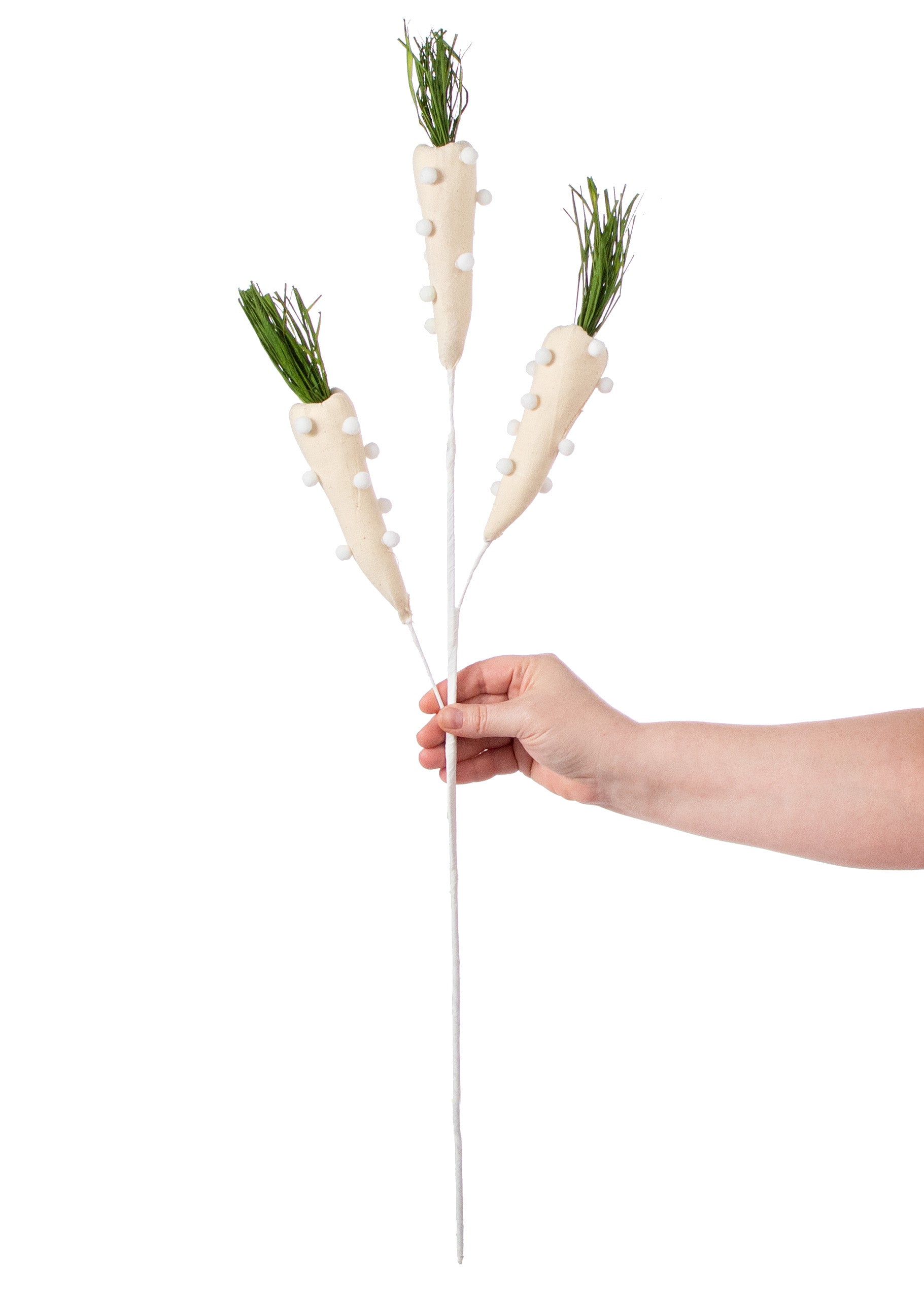 30" Felt Ball Carrot Spray: Cream detail photo 3