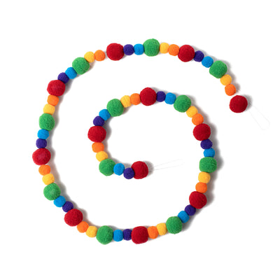 4' Felt Ball Garland: Rainbow Item Number: 63150RAINBOW