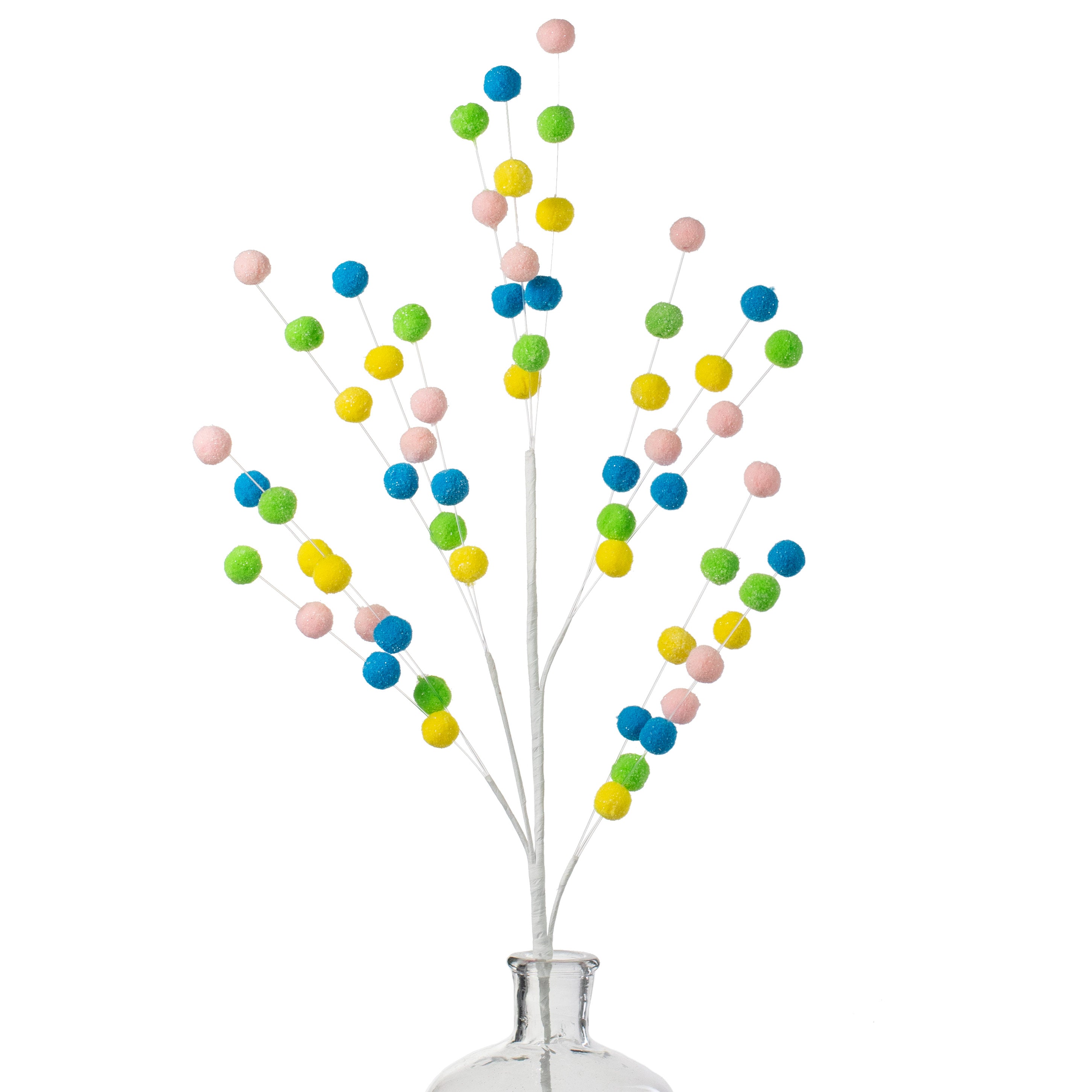 30" Felt Ball Spray: Blue, Green, Yellow, Light Pink Item Number: 63409MULTI