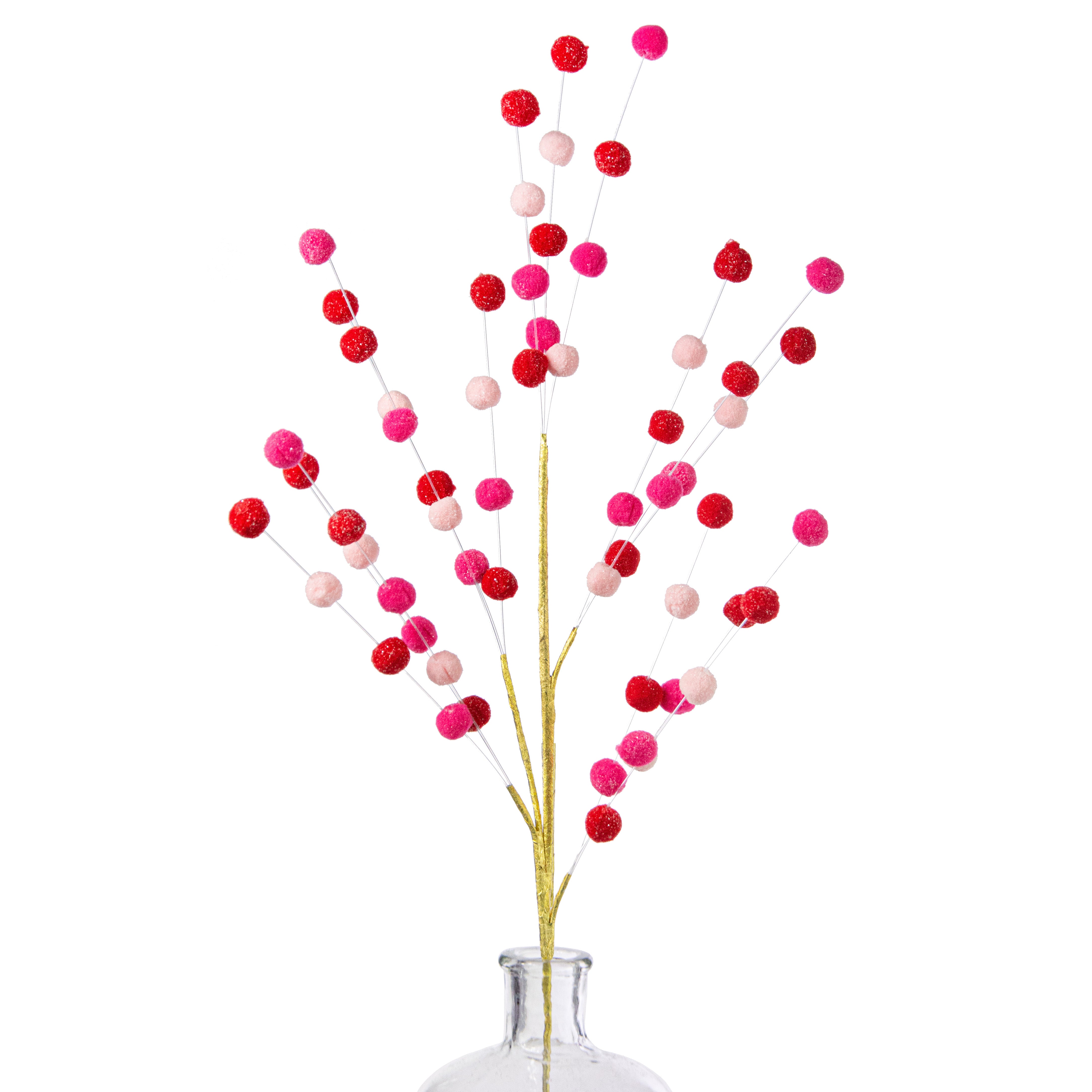 29" Felt Ball Spray: Pink, Fuchsia, Red Item Number: 85737PKBTRD