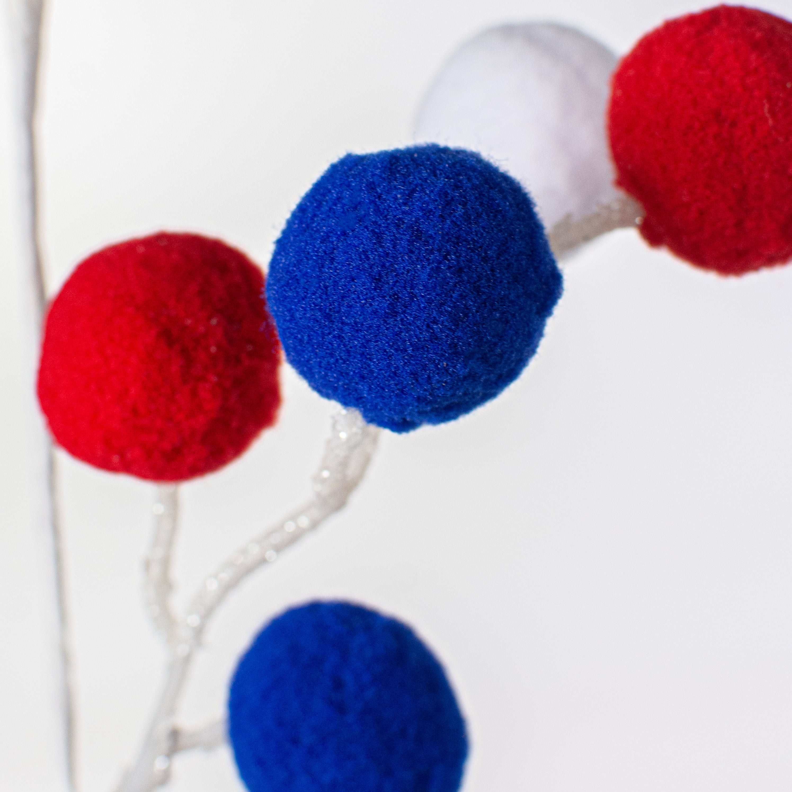28" Felt Ball Spray: Red, White, Blue Lifestyle Photo