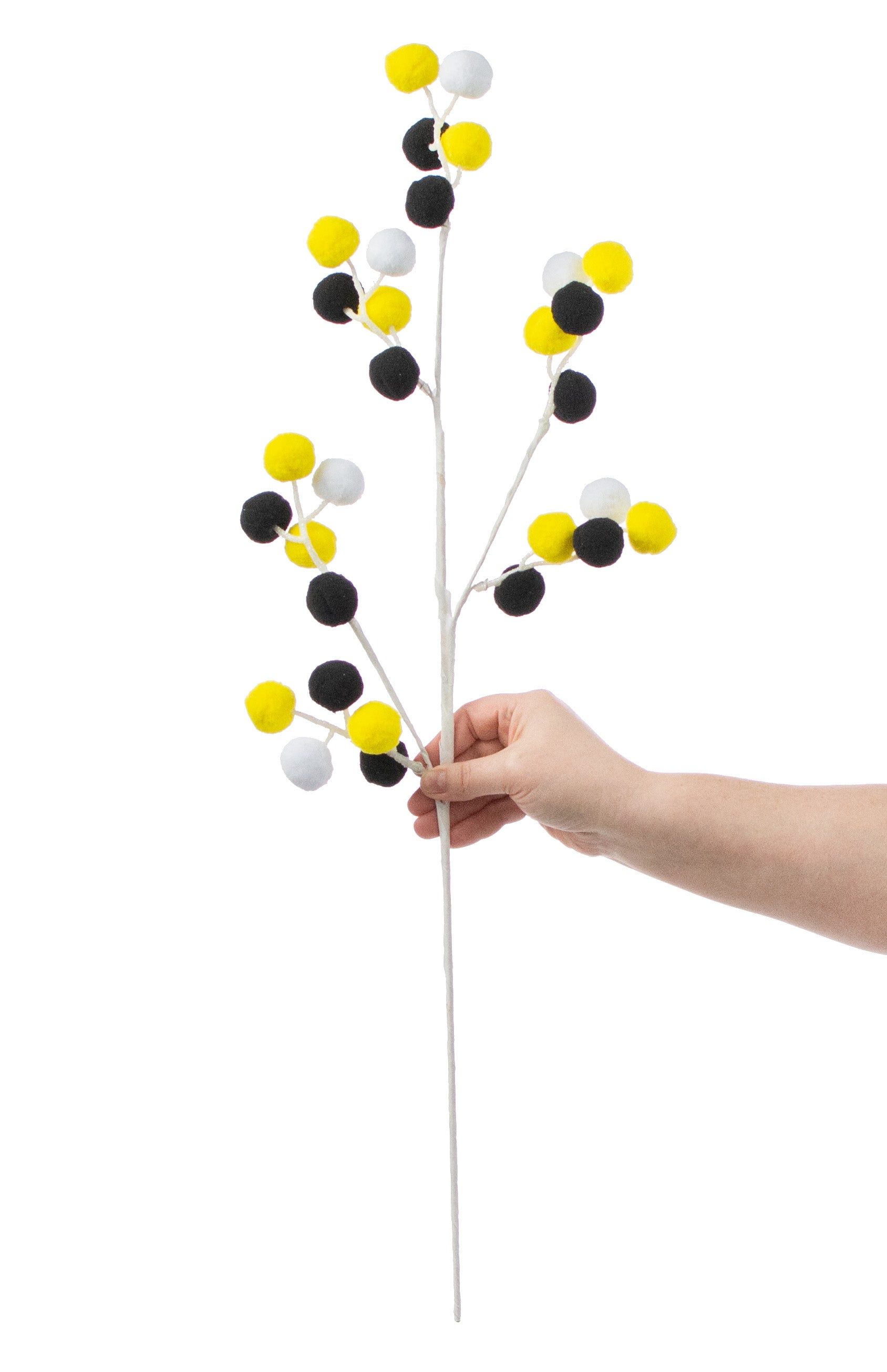28" Felt Ball Spray: Yellow, Black, White detail photo 3