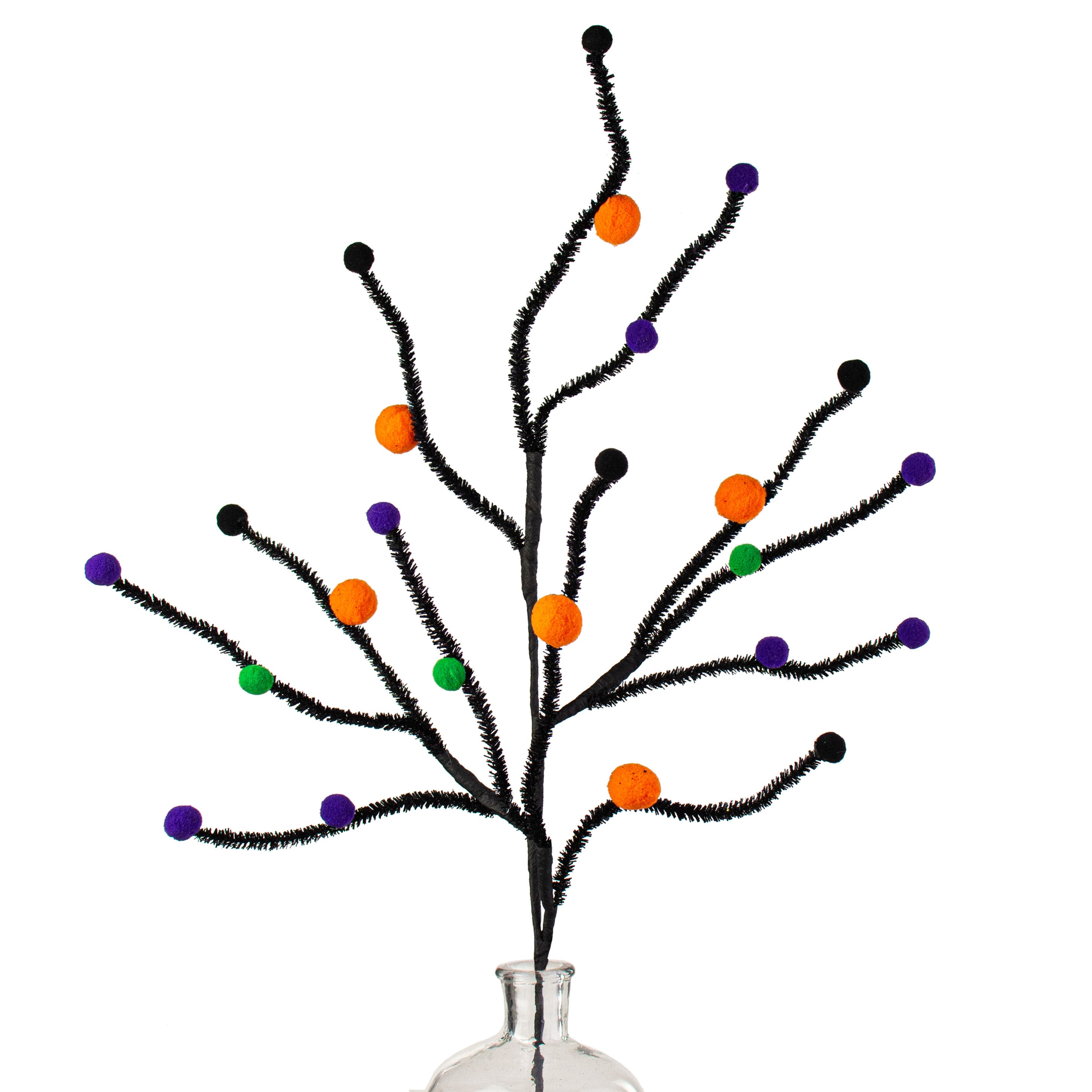 31" Felt Ball Twig Spray: Purple, Green, Orange Item Number: 56896PUGNOR
