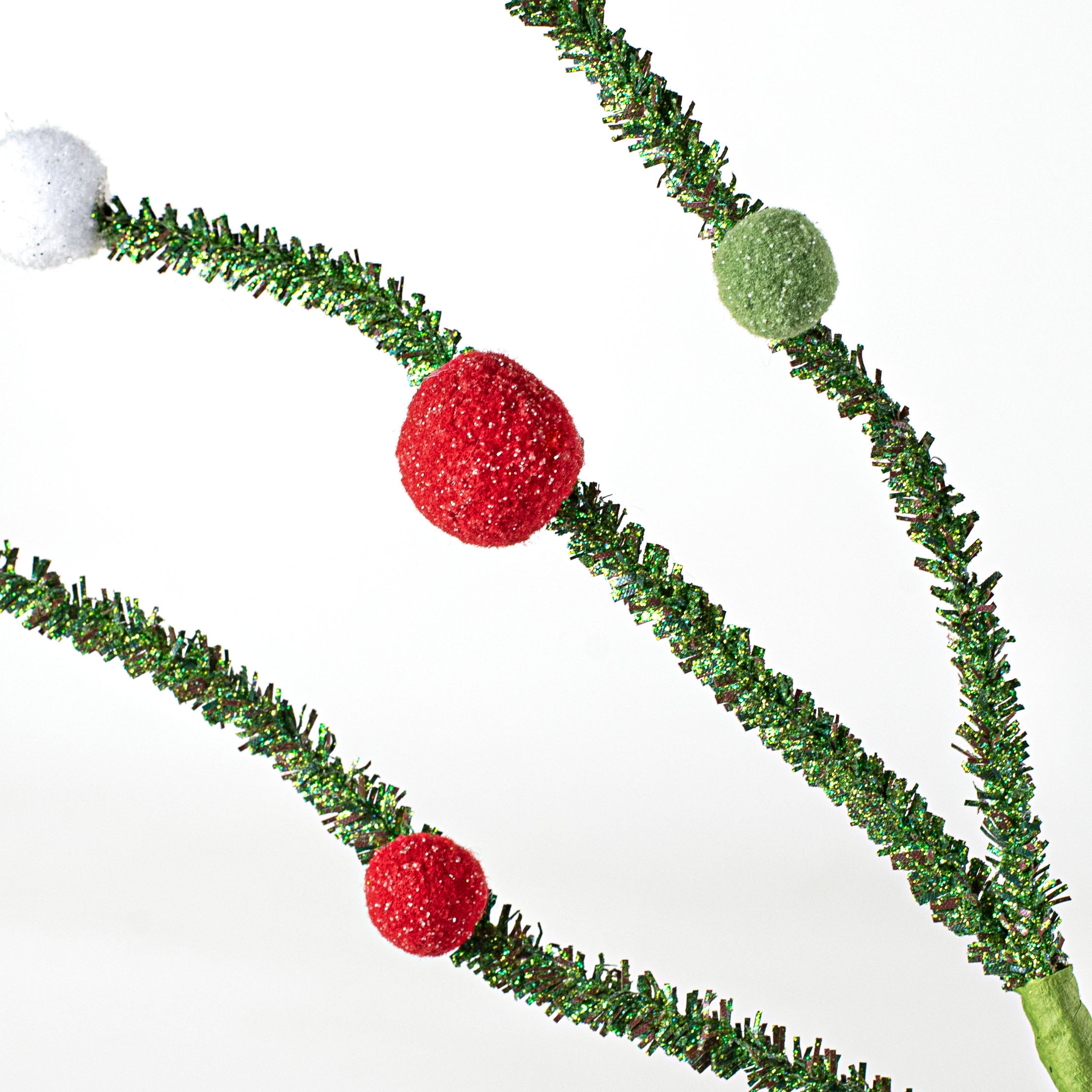 31" Felt Ball Twig Spray: Red, White, Green Lifestyle Photo