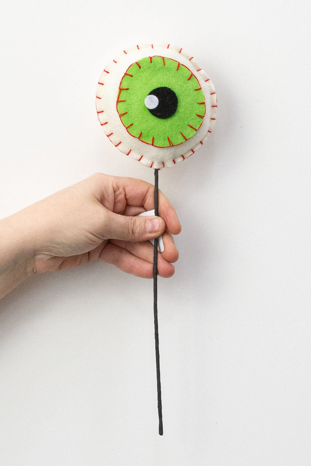 12" Felt Eyeball Pick: Lime Green detail photo 3