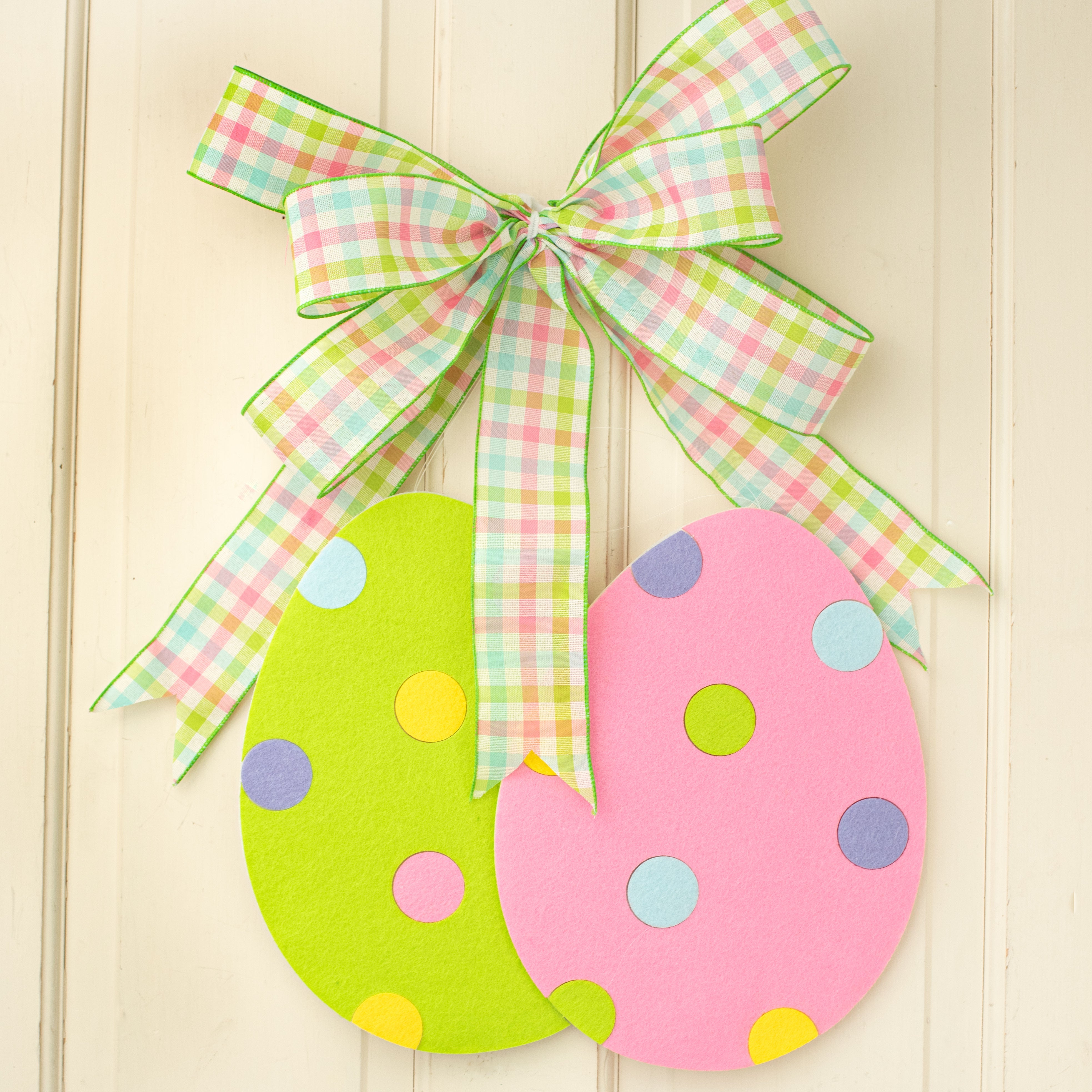 12" Felt & Foam Dot Egg Ornament: Light Green Lifestyle Photo