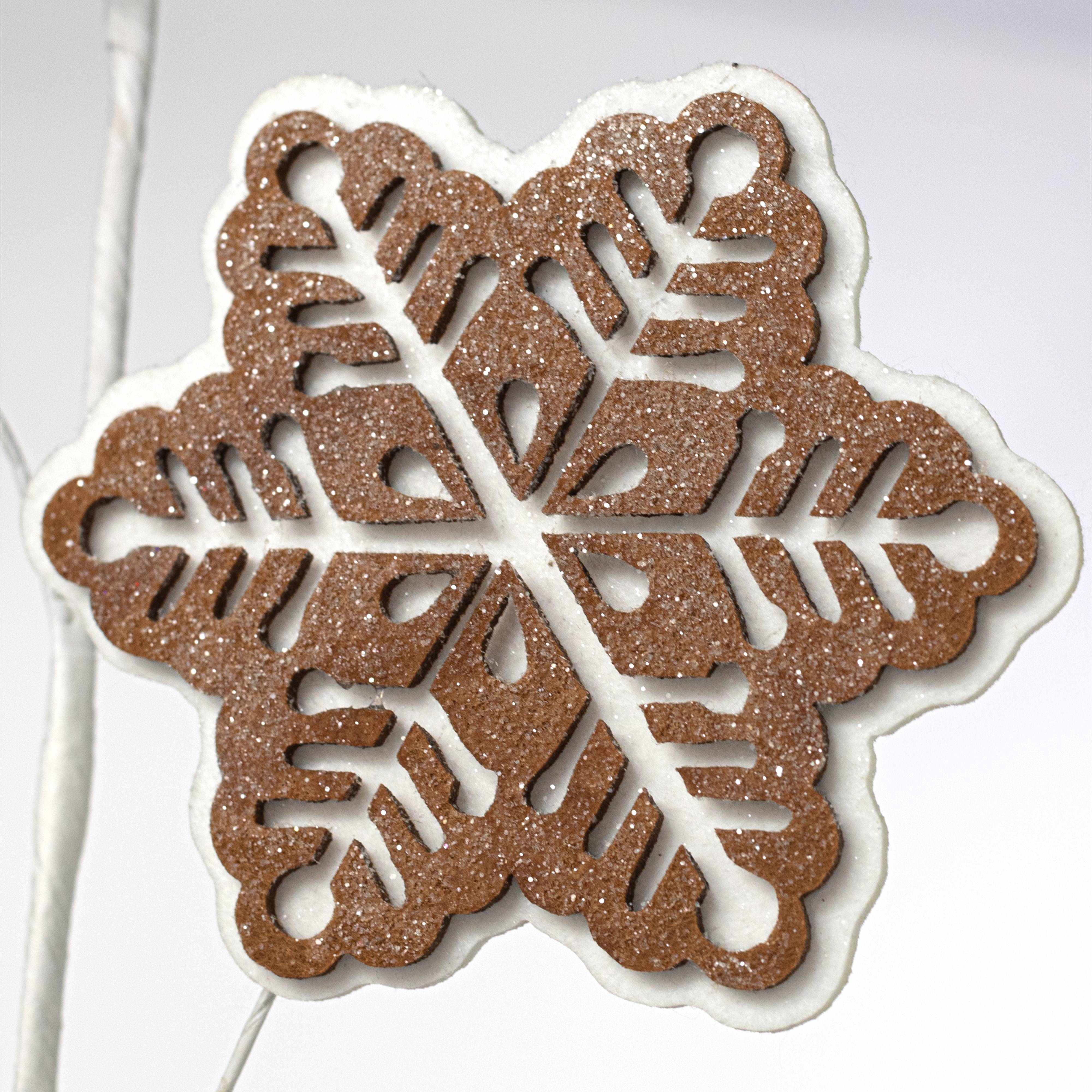 30" Felt Gingerbread Snowflakes Spray Lifestyle Photo