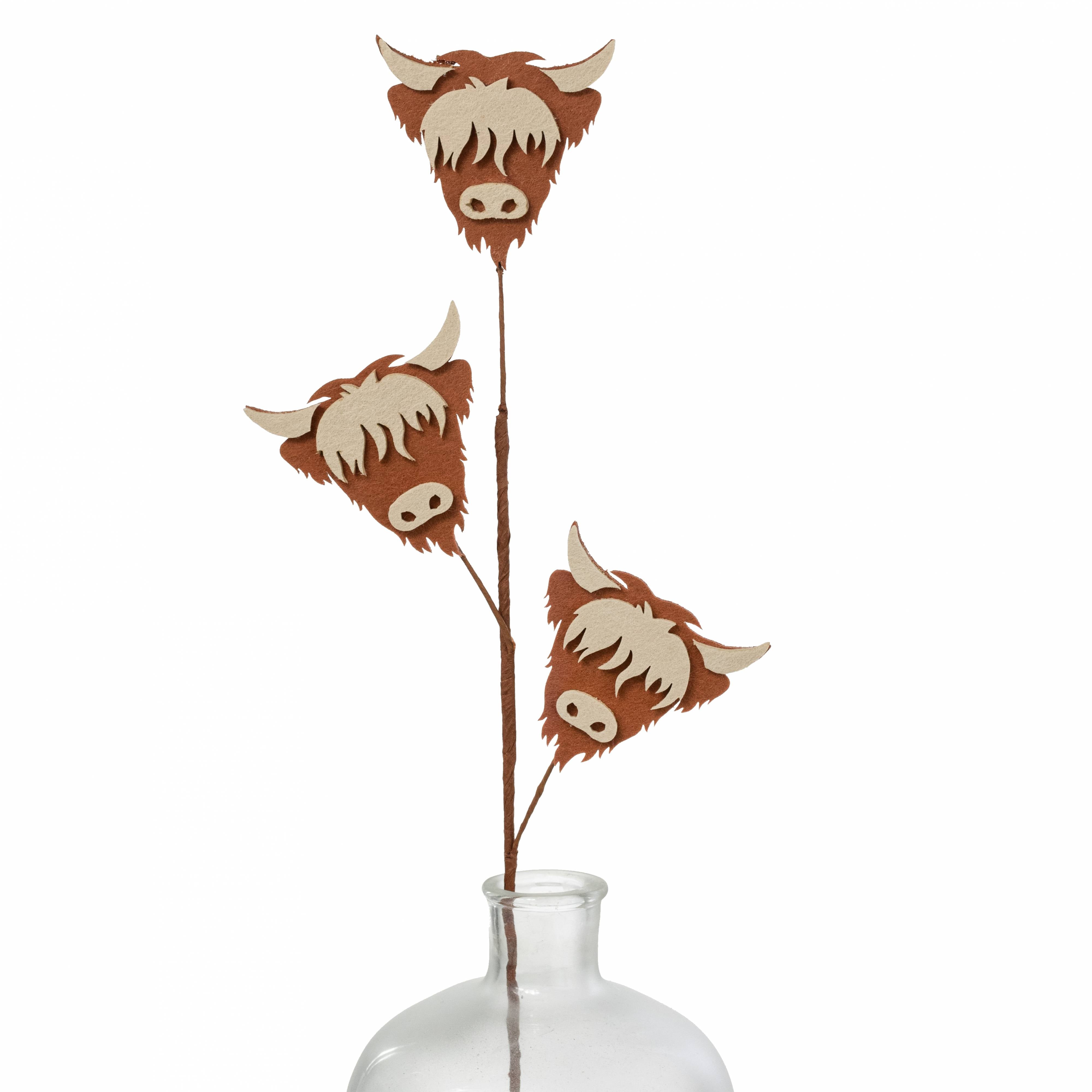 30" Felt Highland Cows Spray Item Number: MN035241