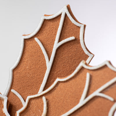 22" Felt Holly Poinsettia Stem: Gingerbread Lifestyle Photo