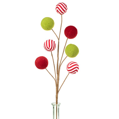 26" Felt Peppermint Ball Spray: Red & Green Item Number: 84756SP26
