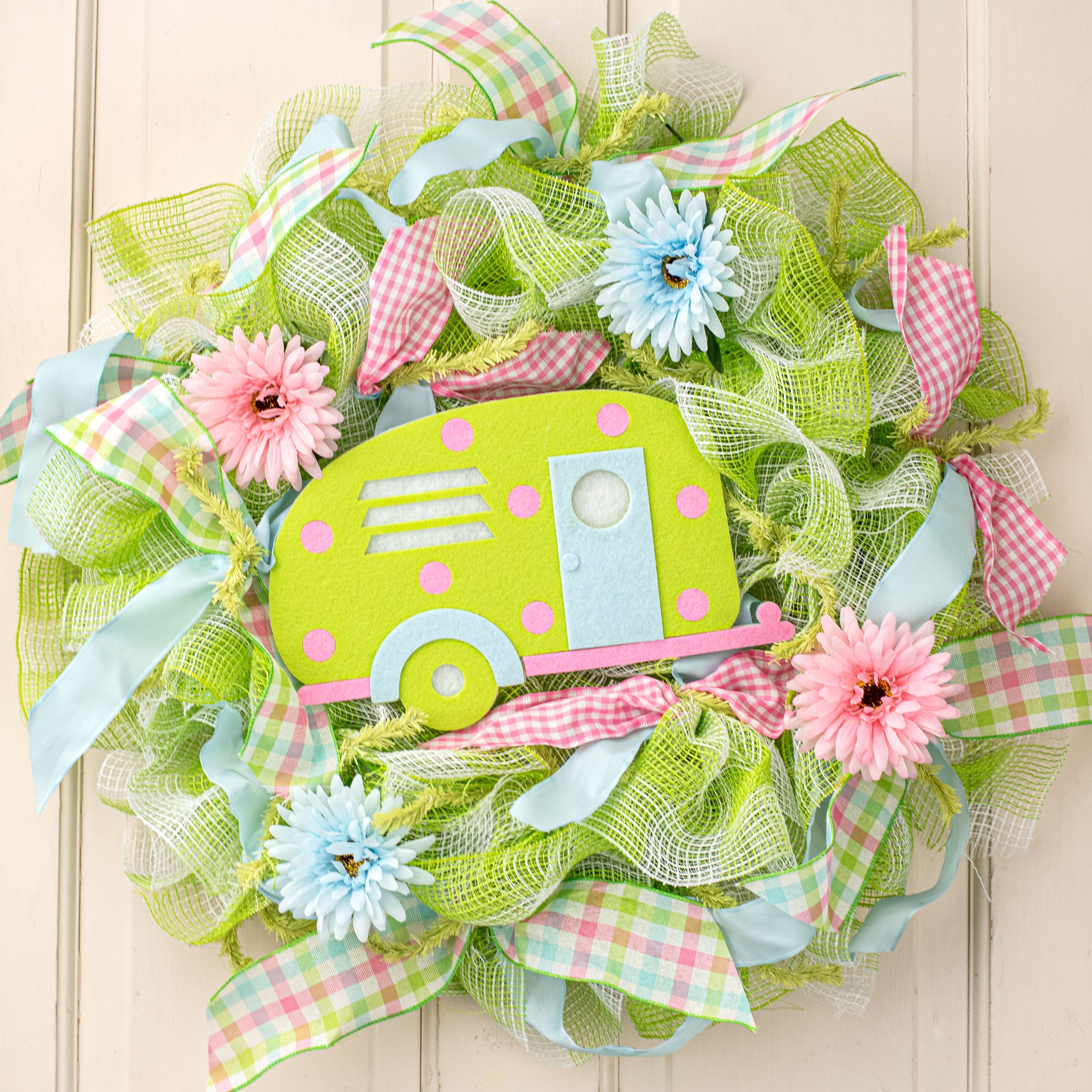 11" Felt Polka Dot Camper Ornament Lifestyle Photo