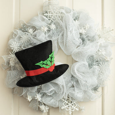 12" Felt Snowman Top Hat Ornament Lifestyle Photo