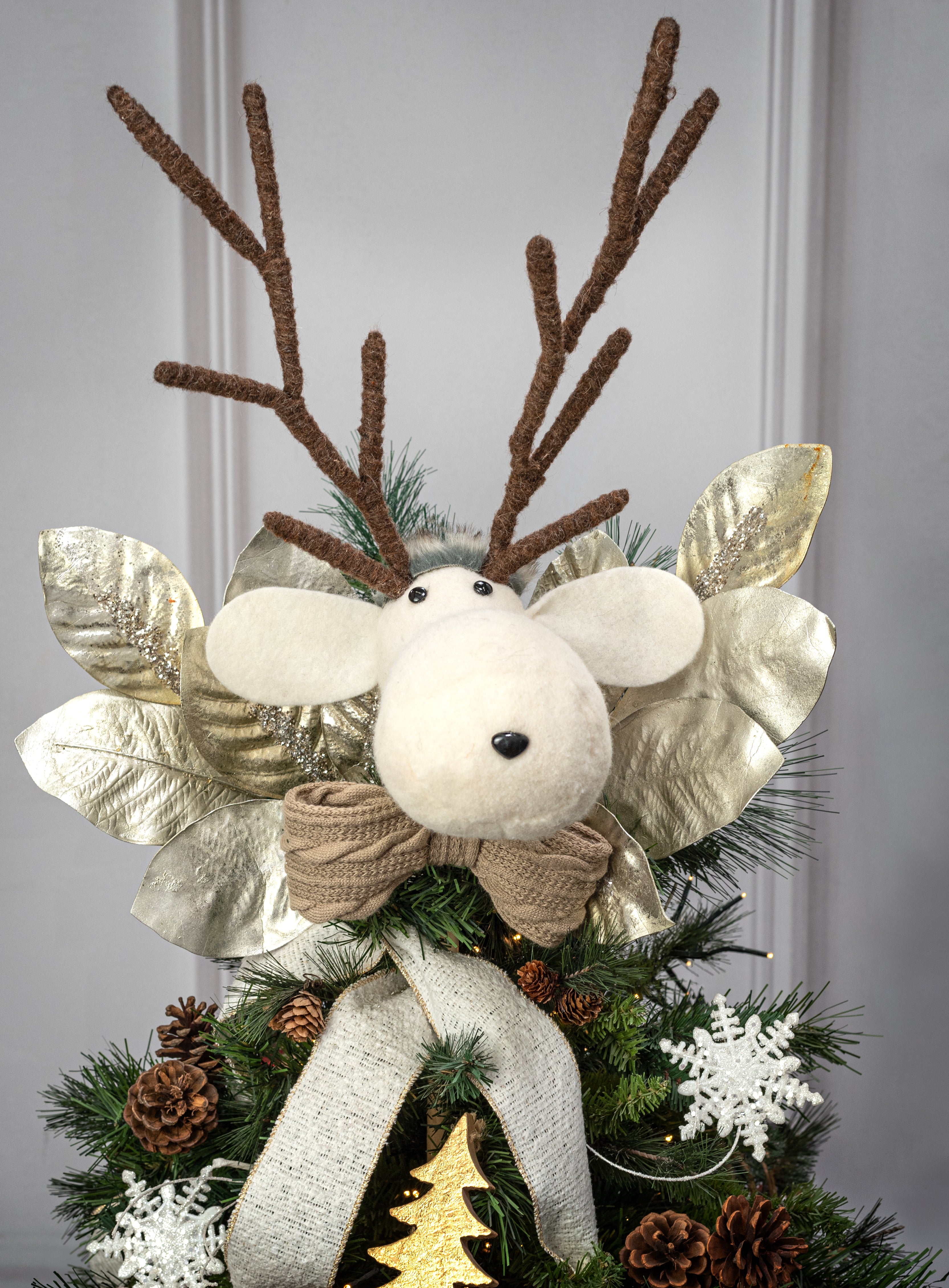 32" Felted Moose Head Tree Topper Lifestyle Photo