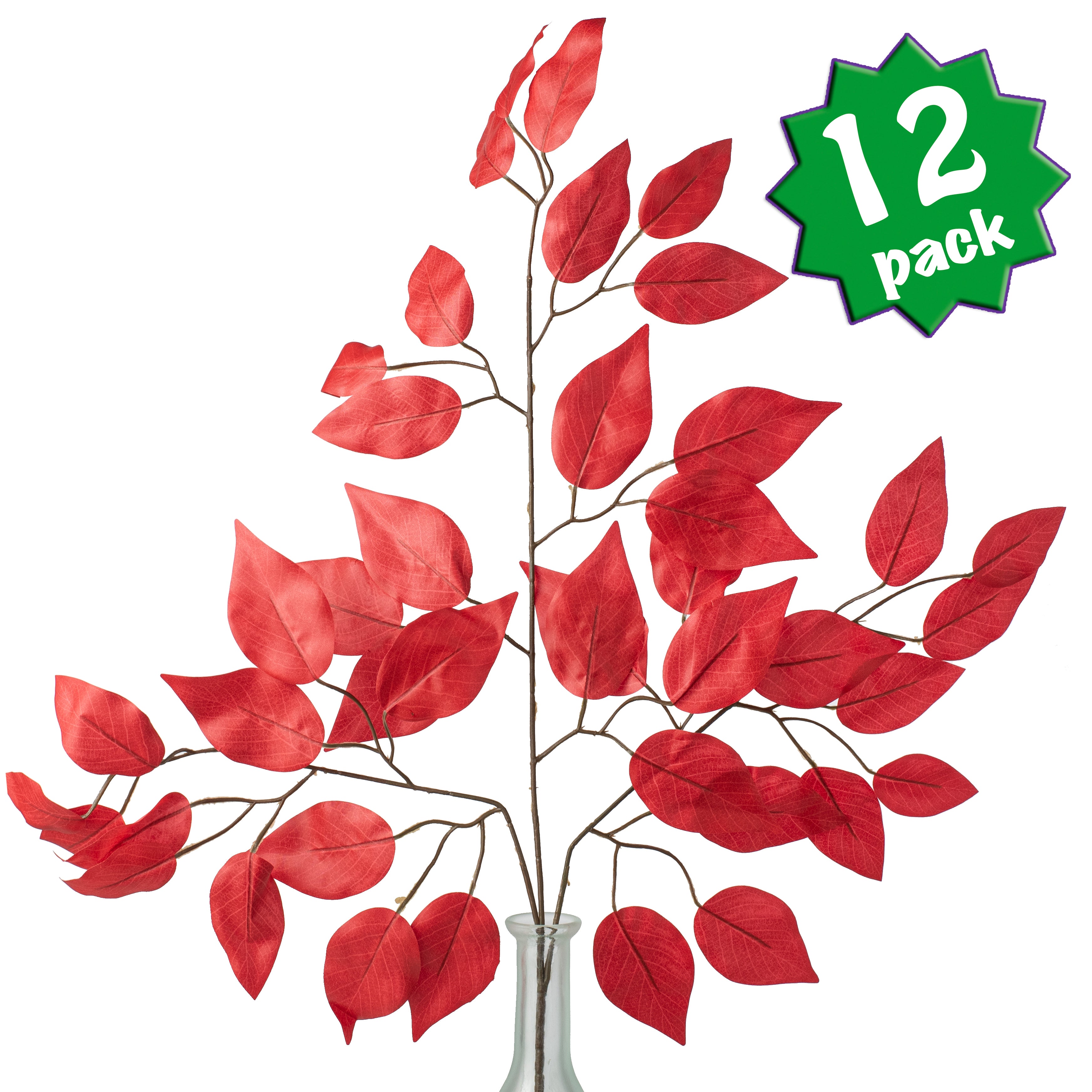 23" Ficus Leaf Spray: Red (12) Item Number: FG633724