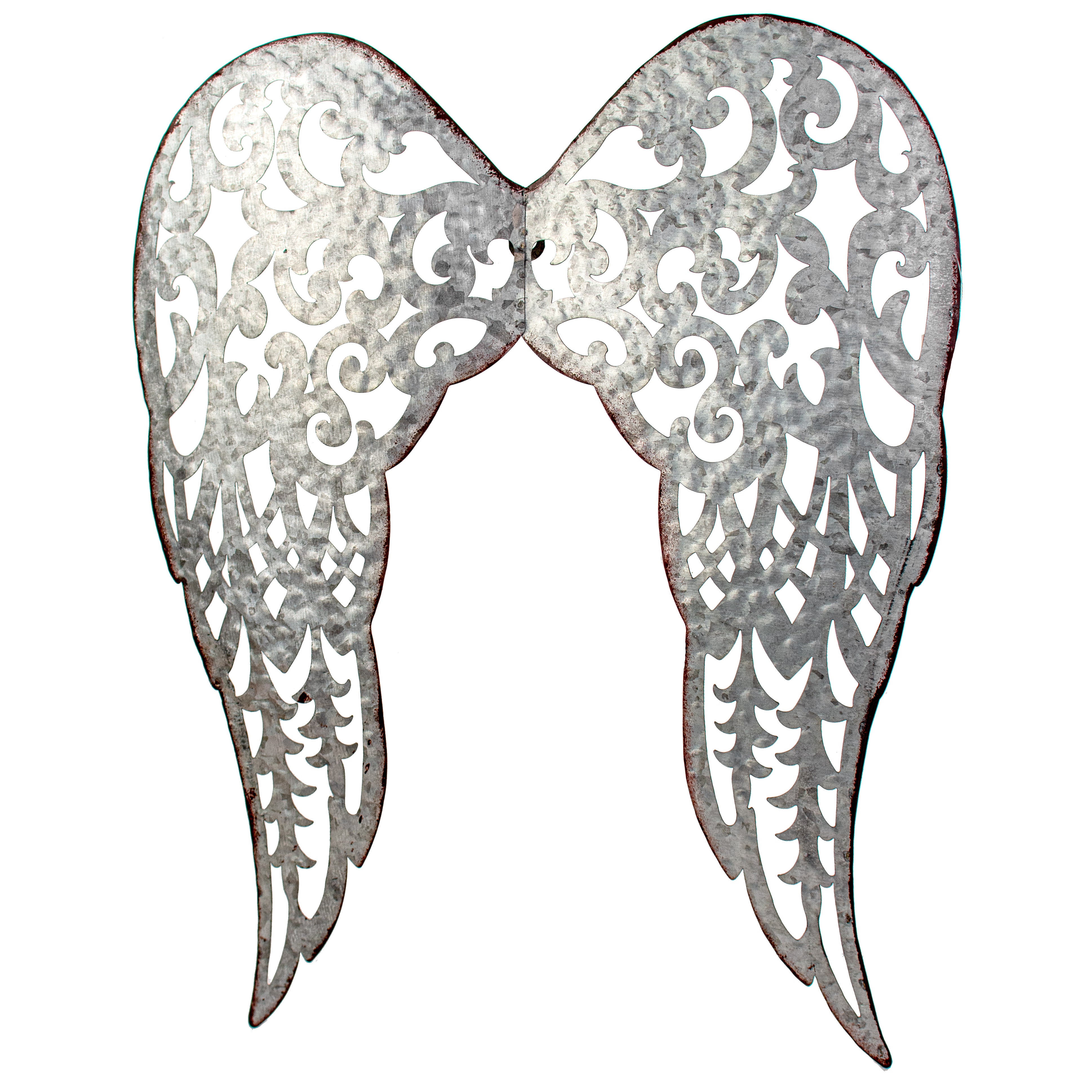 18" Filigree Angel Wings: Acid Wash Galvanized Item Number: MM1133