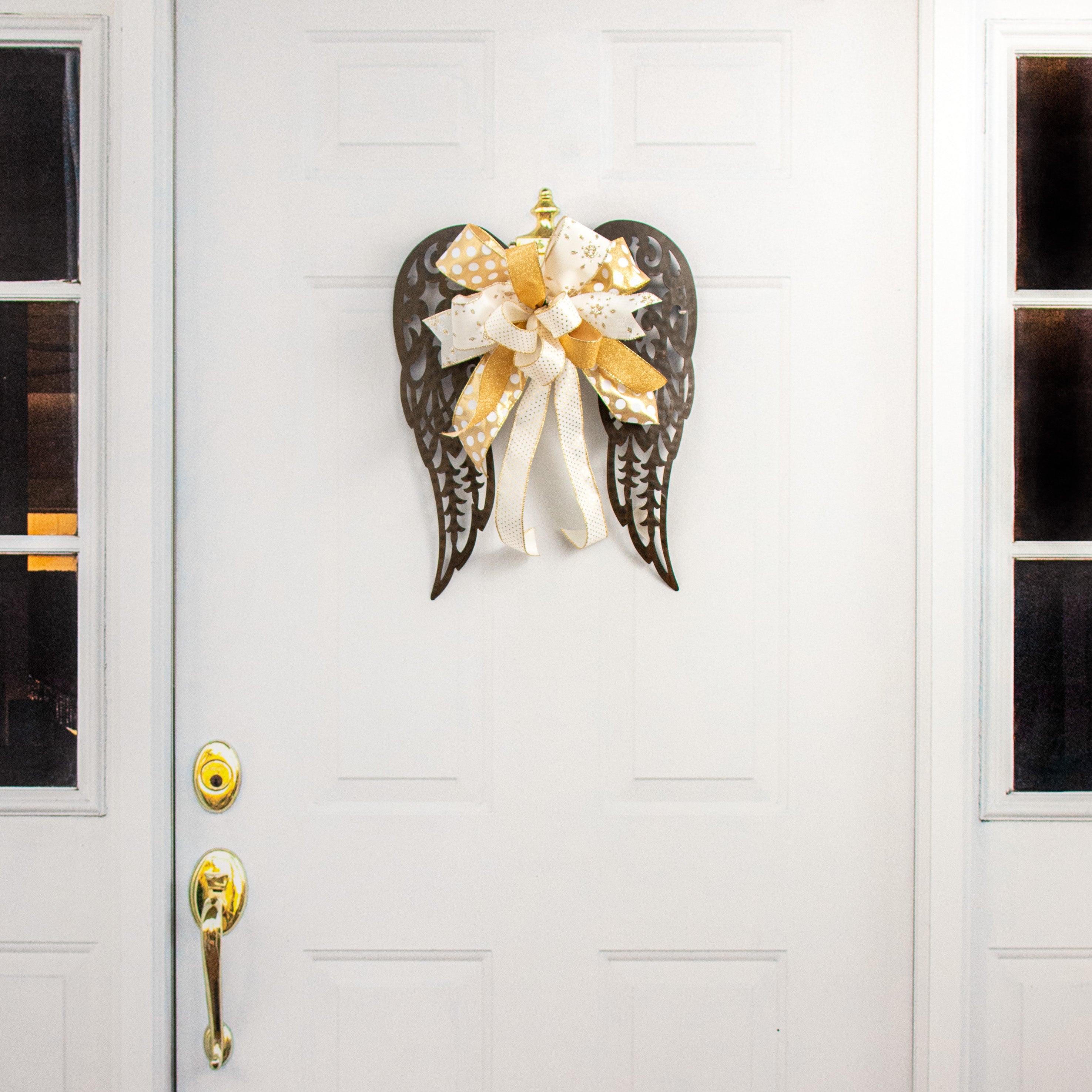 18" x 14.5" Filigree Angel Wings: Antique Rust detail photo 5