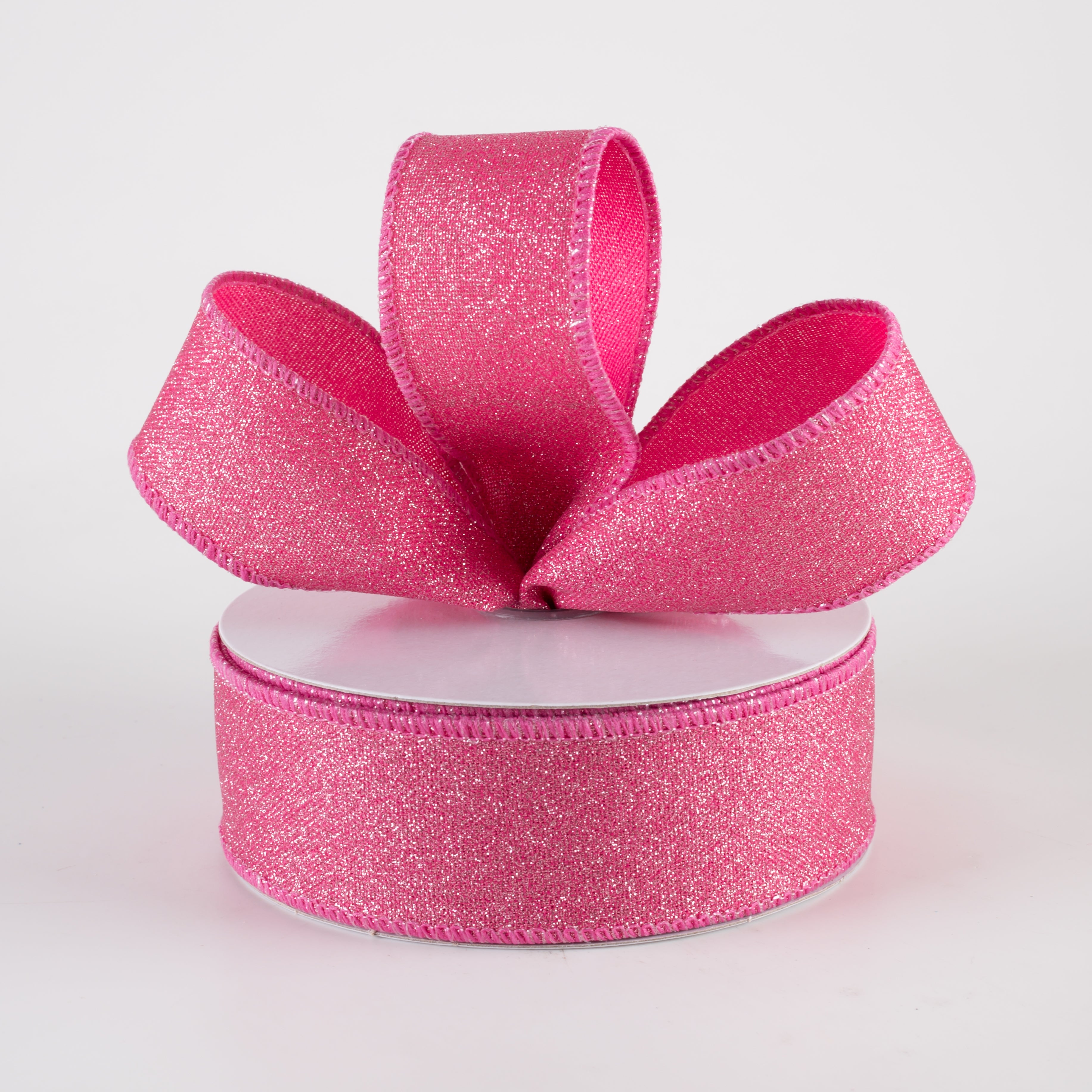 1.5" Fine Glitter on Royal Ribbon: Light Pink, Fuchsia (10 Yards) Lifestyle Photo