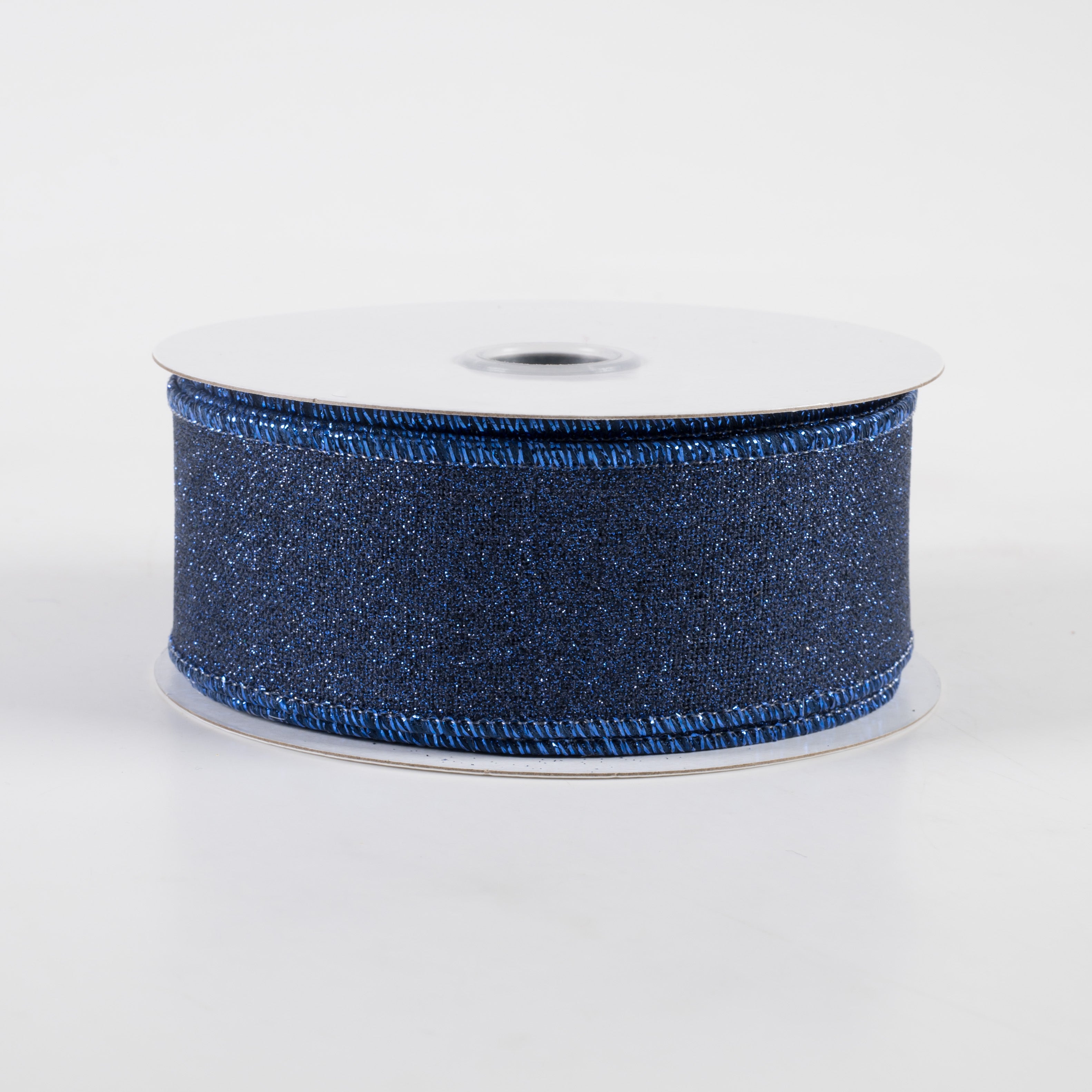 1.5" Fine Glitter on Royal Ribbon: Navy Blue (10 Yards)