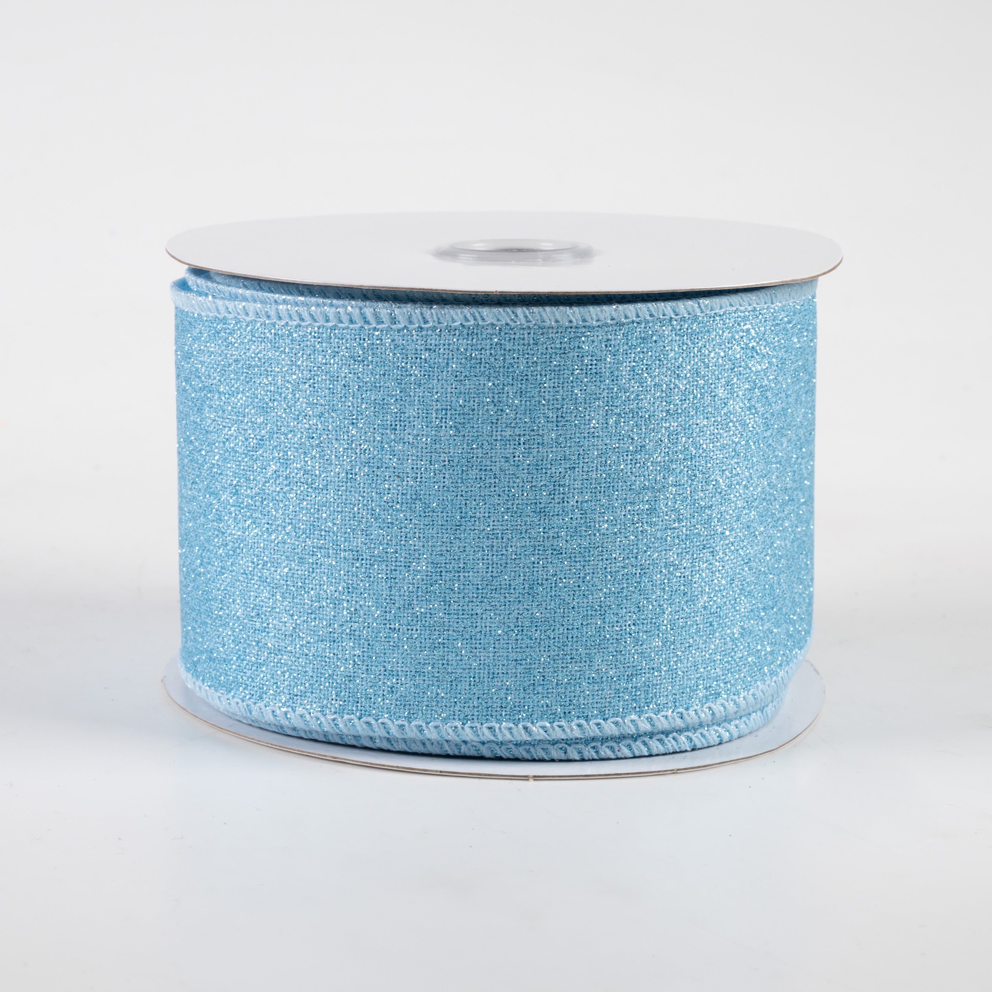 2.5" Fine Glitter on Royal Ribbon: Pale Blue (10 Yards)