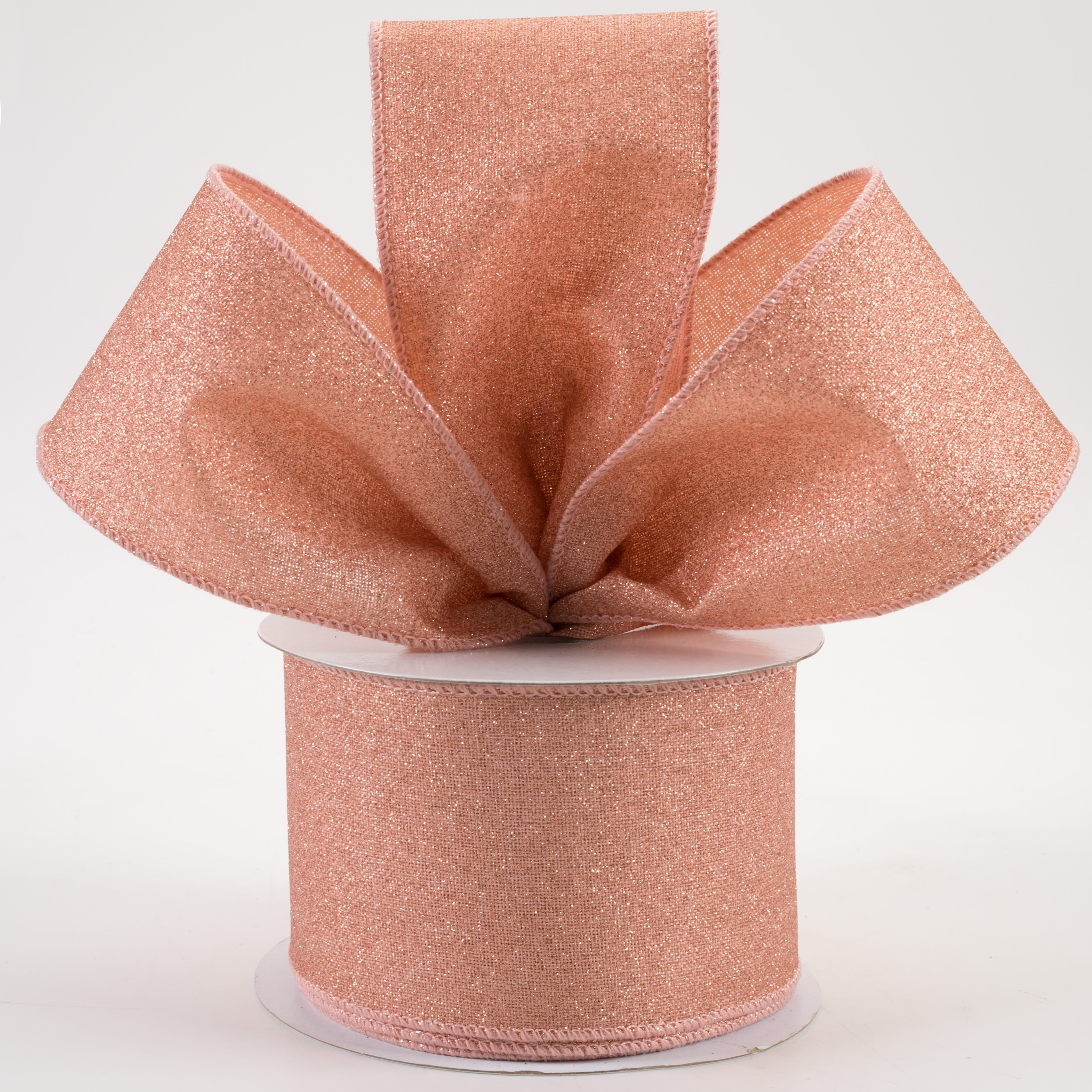 2.5" Fine Glitter on Royal Ribbon: Rose Gold (10 Yards) Lifestyle Photo