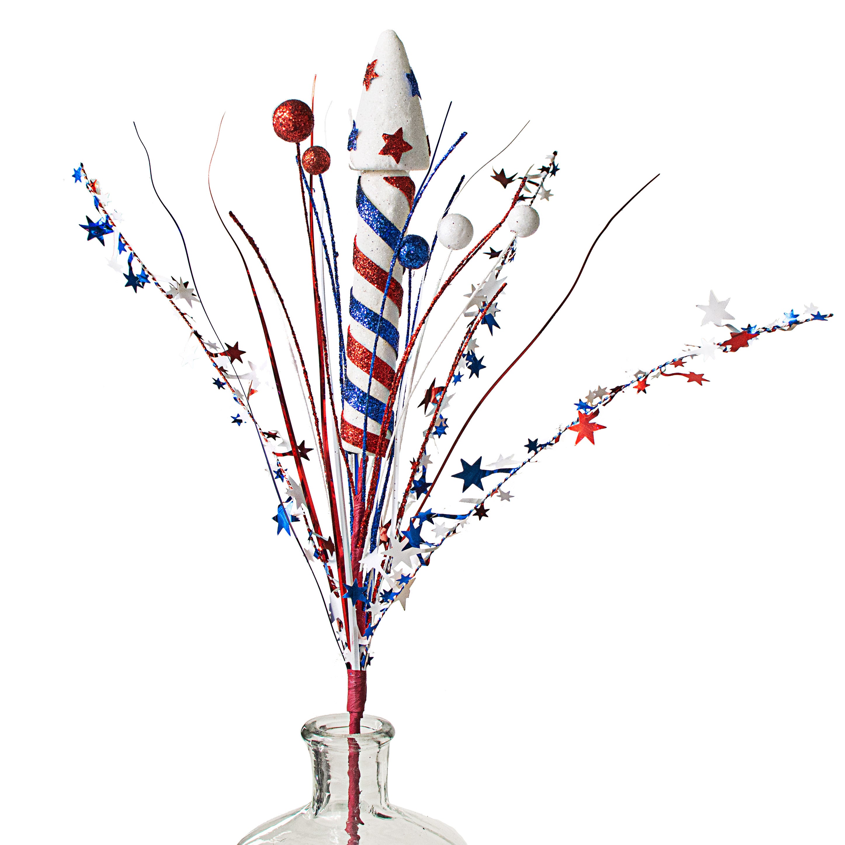 23" Firecracker With Stars Spray: RWB Item Number: HJ1051