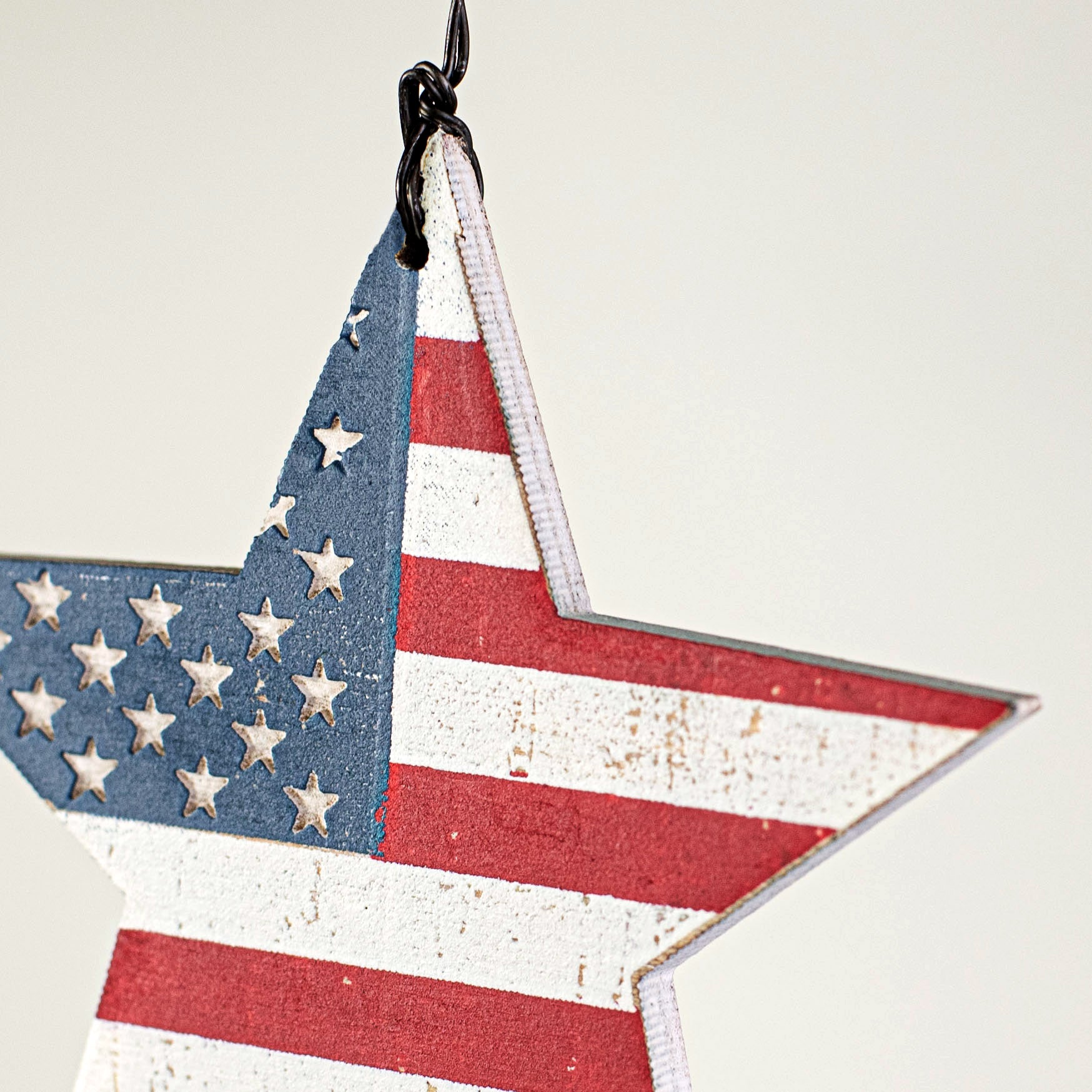 3.25" Flag Star Ornament detail photo 3