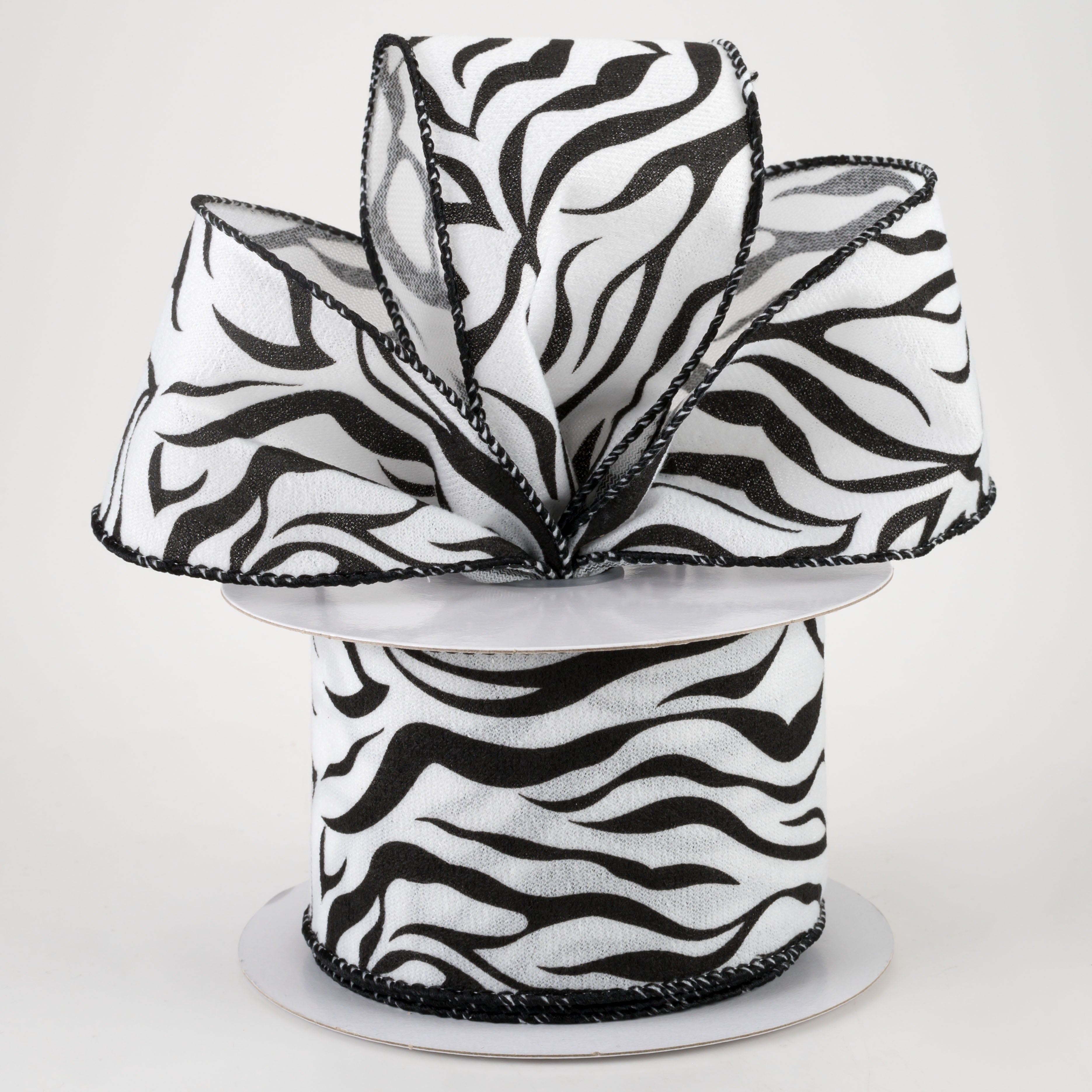 2.5" Fleece Animal Zebra Print Ribbon (10 Yards) Lifestyle Photo