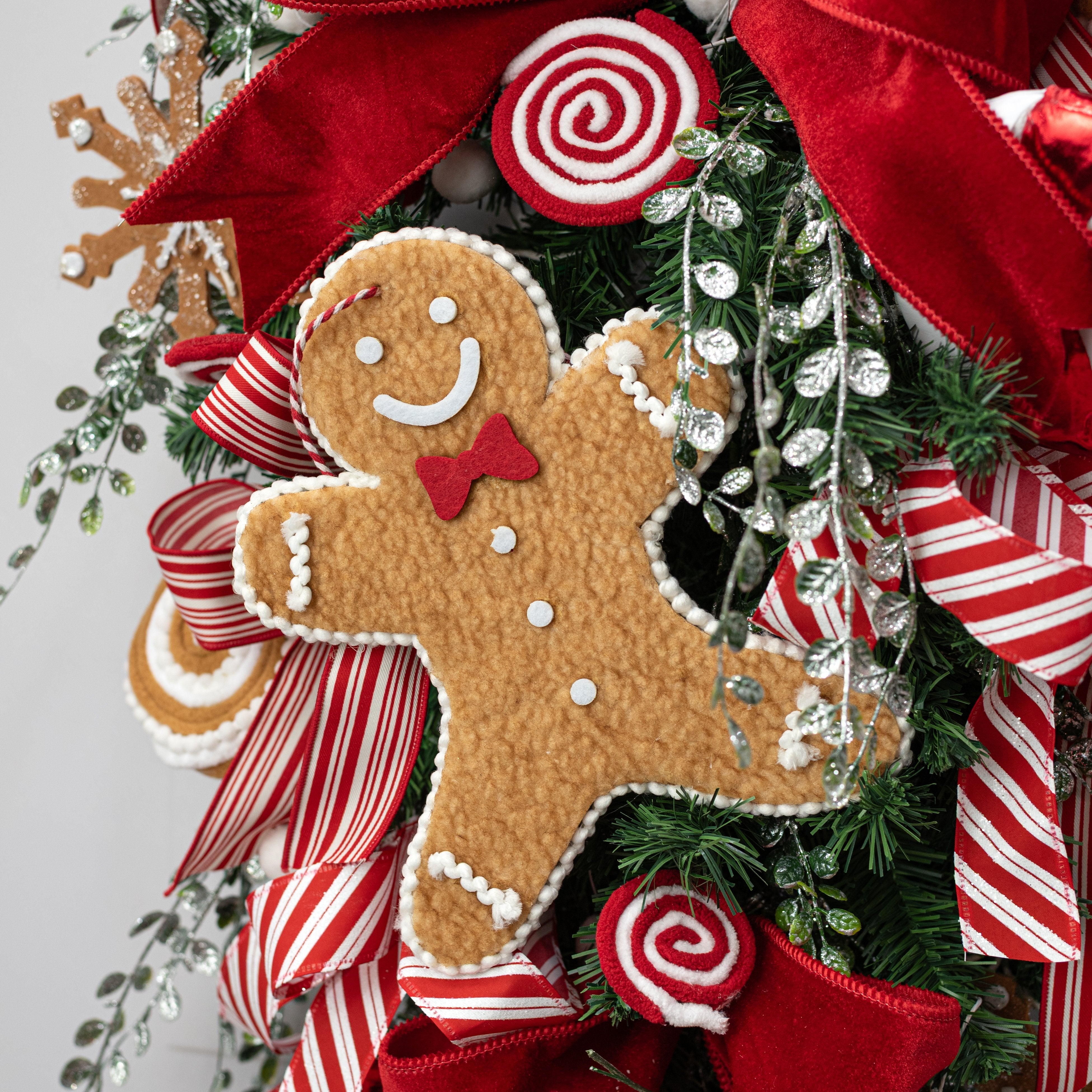 9" Fleece Gingerbread Man Ornament Lifestyle Photo