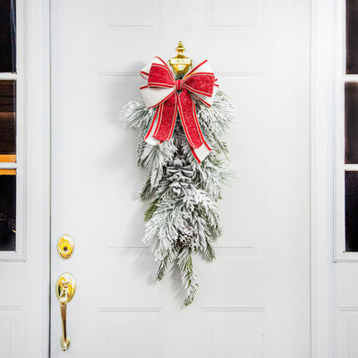 32" Flocked Pine Teardrop Lifestyle Photo