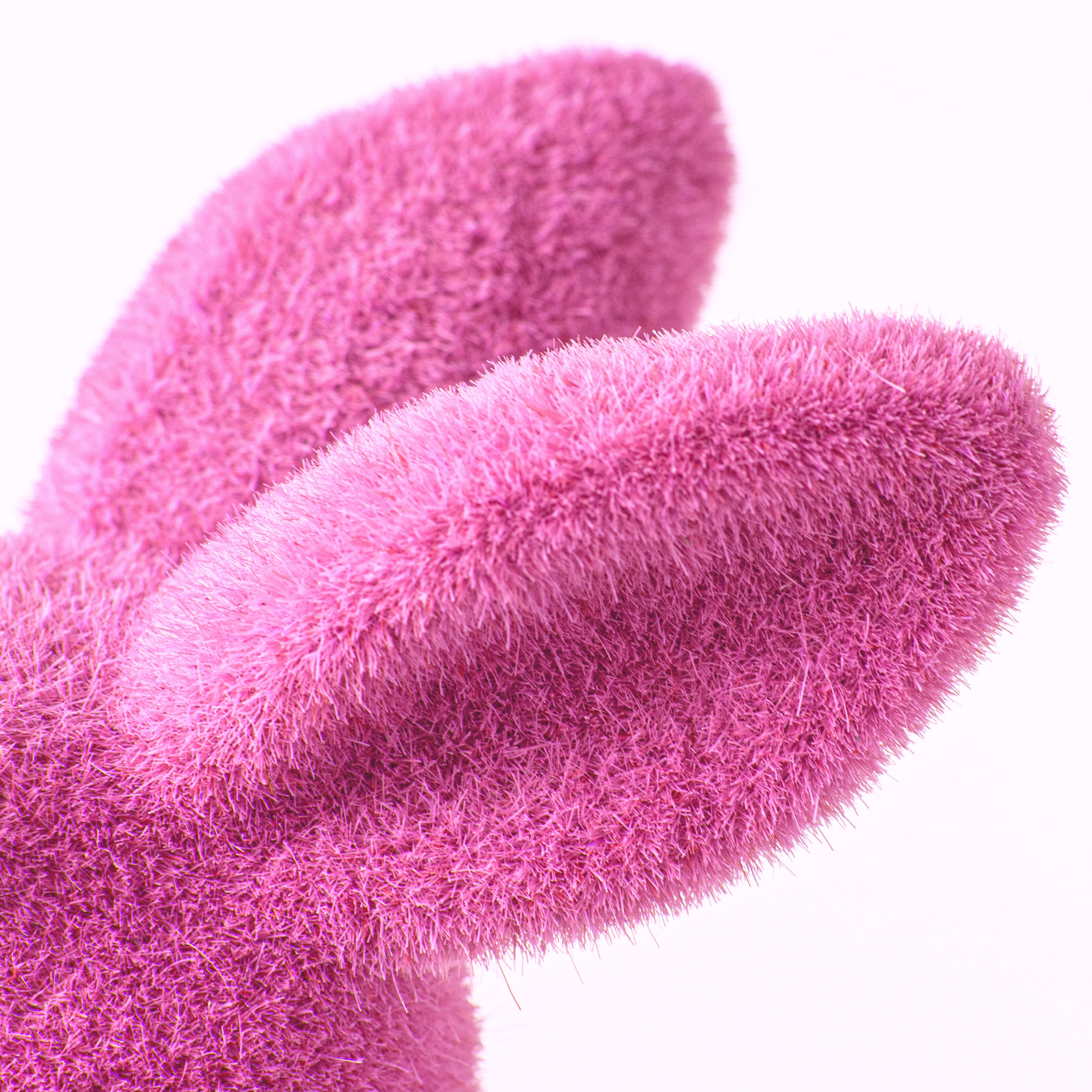 10" Flocked Sitting Rabbit: Fuchsia detail photo 3