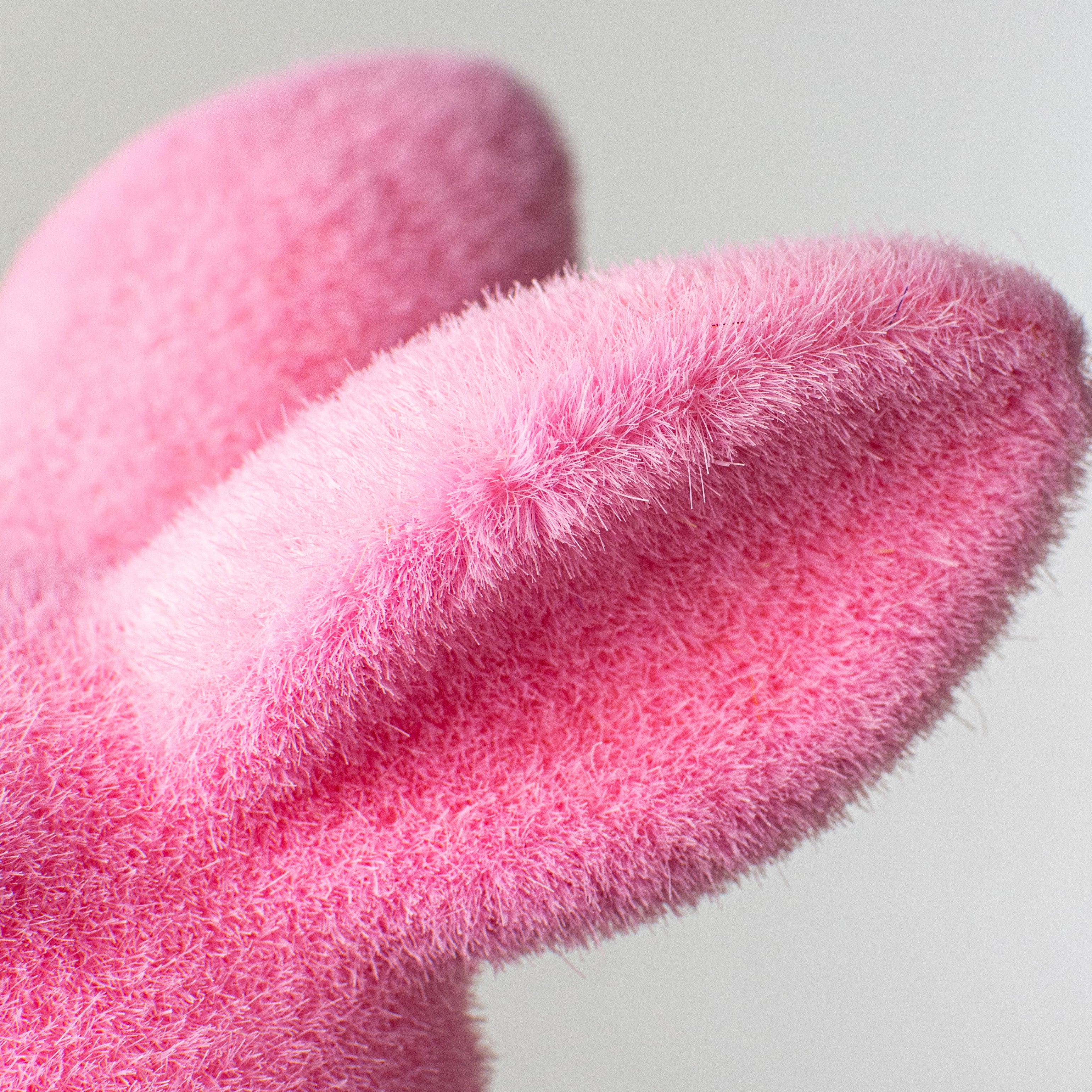 10" Flocked Sitting Rabbit: Pink detail photo 3