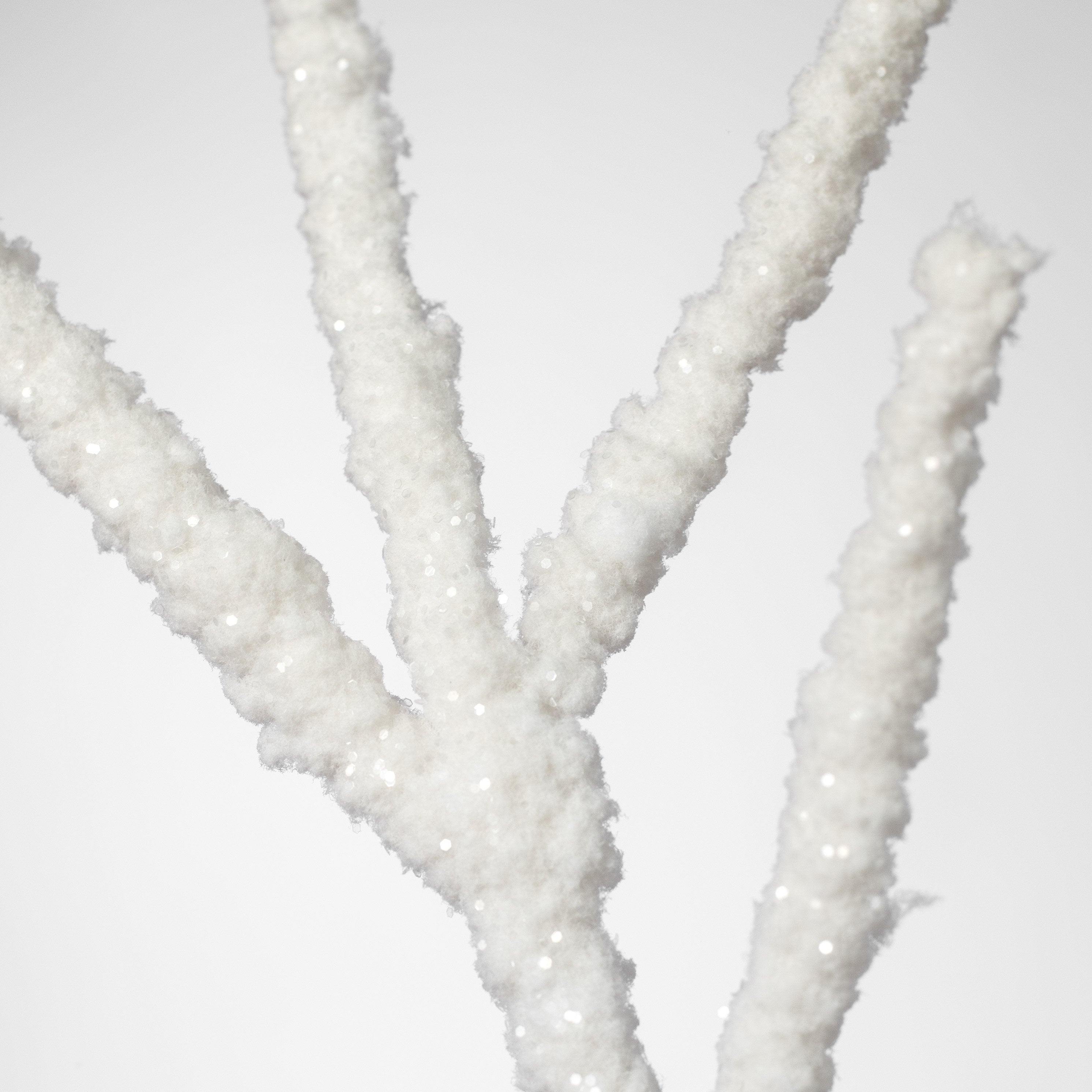 18" Flocked Snow Twig Pick: White detail photo 3